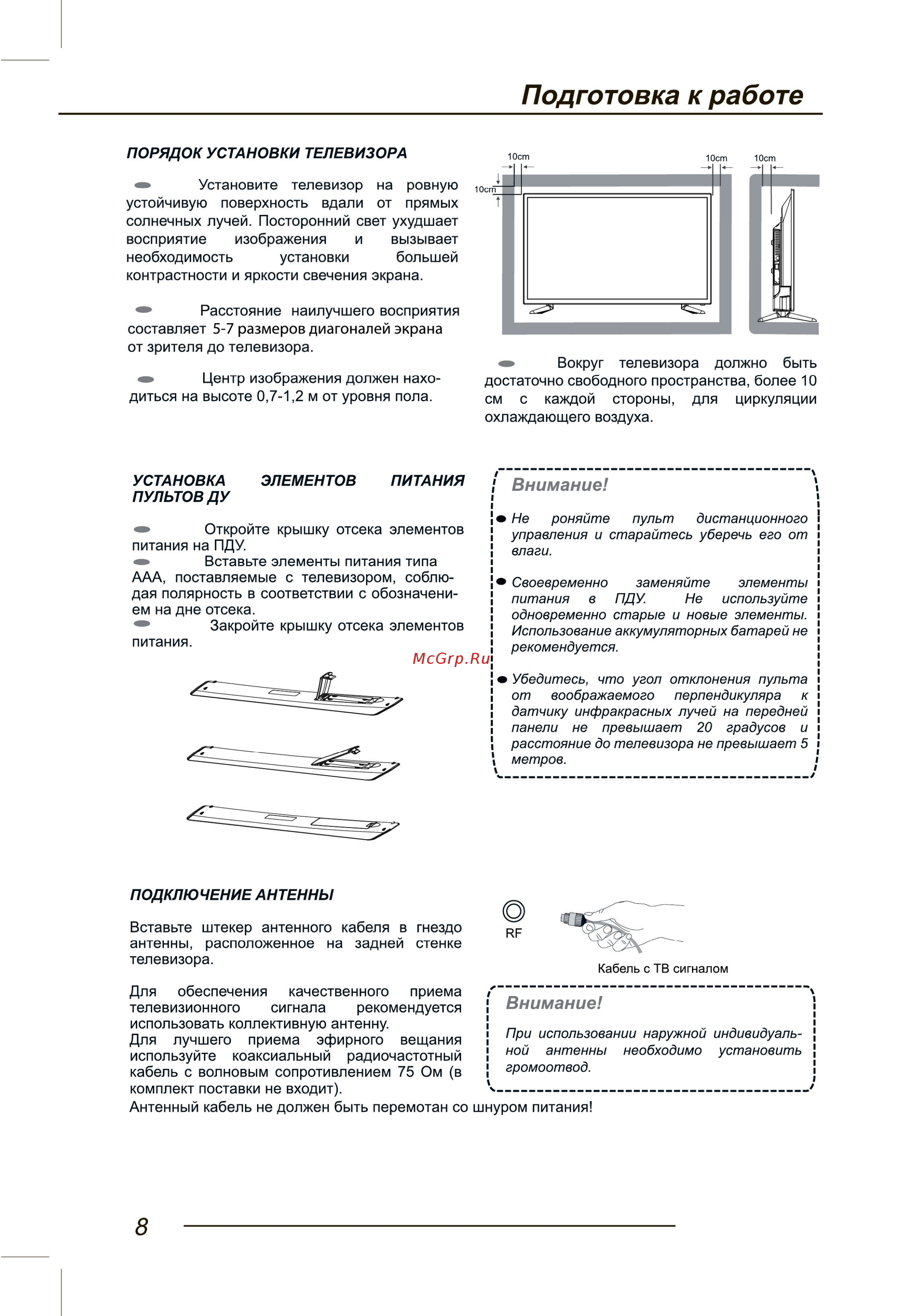 Fusion FLTV-39A100T [10/44] Подготовка к работе