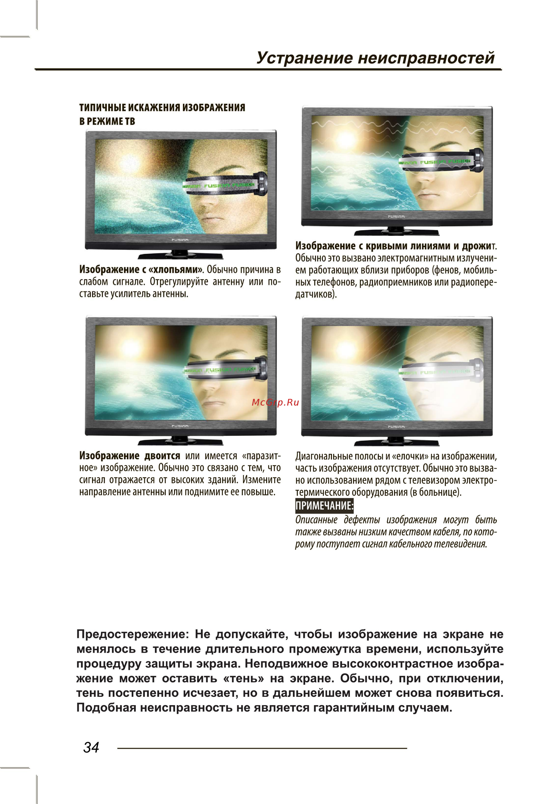 Fusion FLTV-32A100T [36/44] Устранение неисправностей