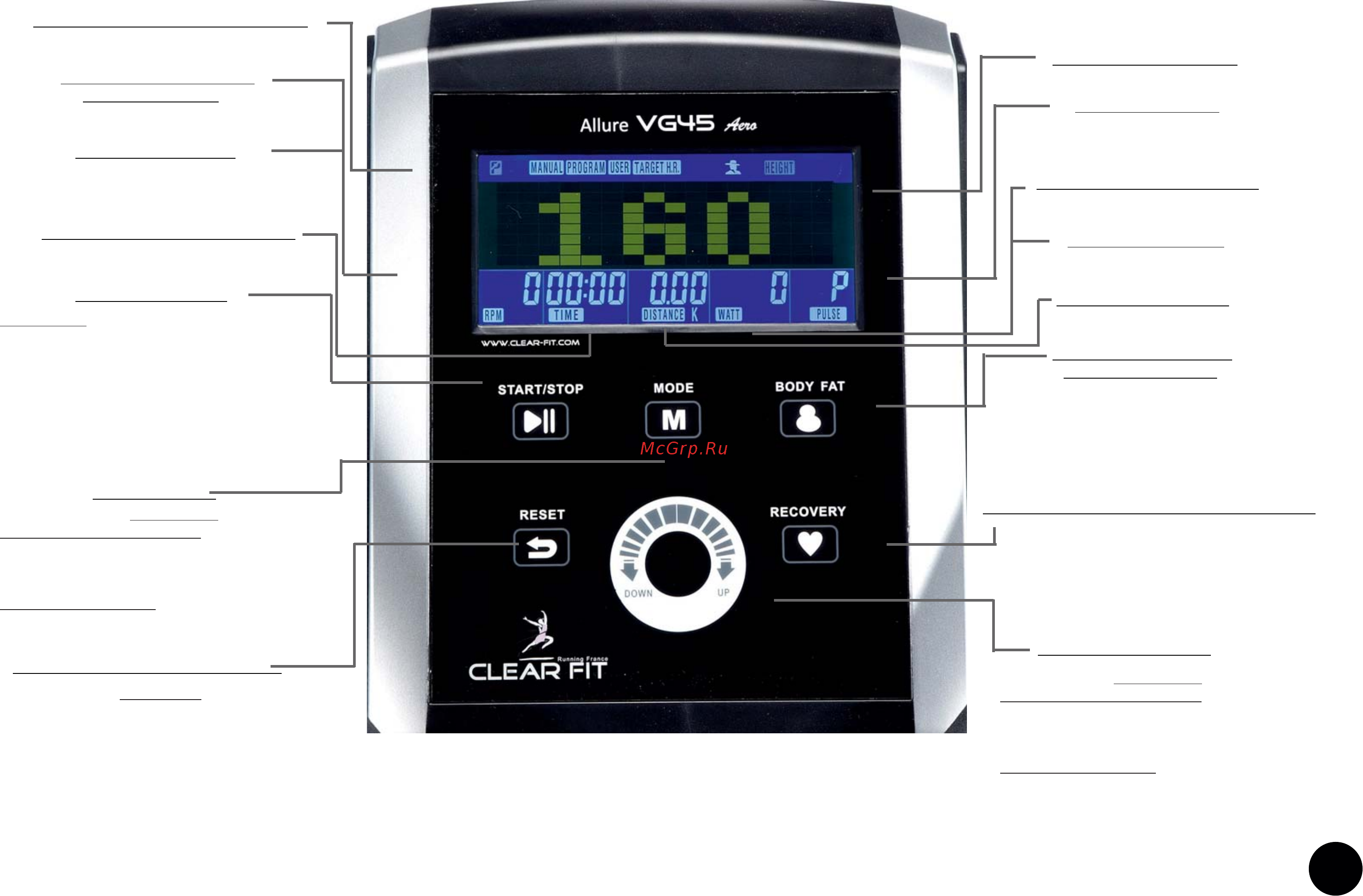 Clear Fit Allure VG45 Aero [12/17] Эллиптический тренажер clear fit allure vg 45 руководство по использованию компьютера