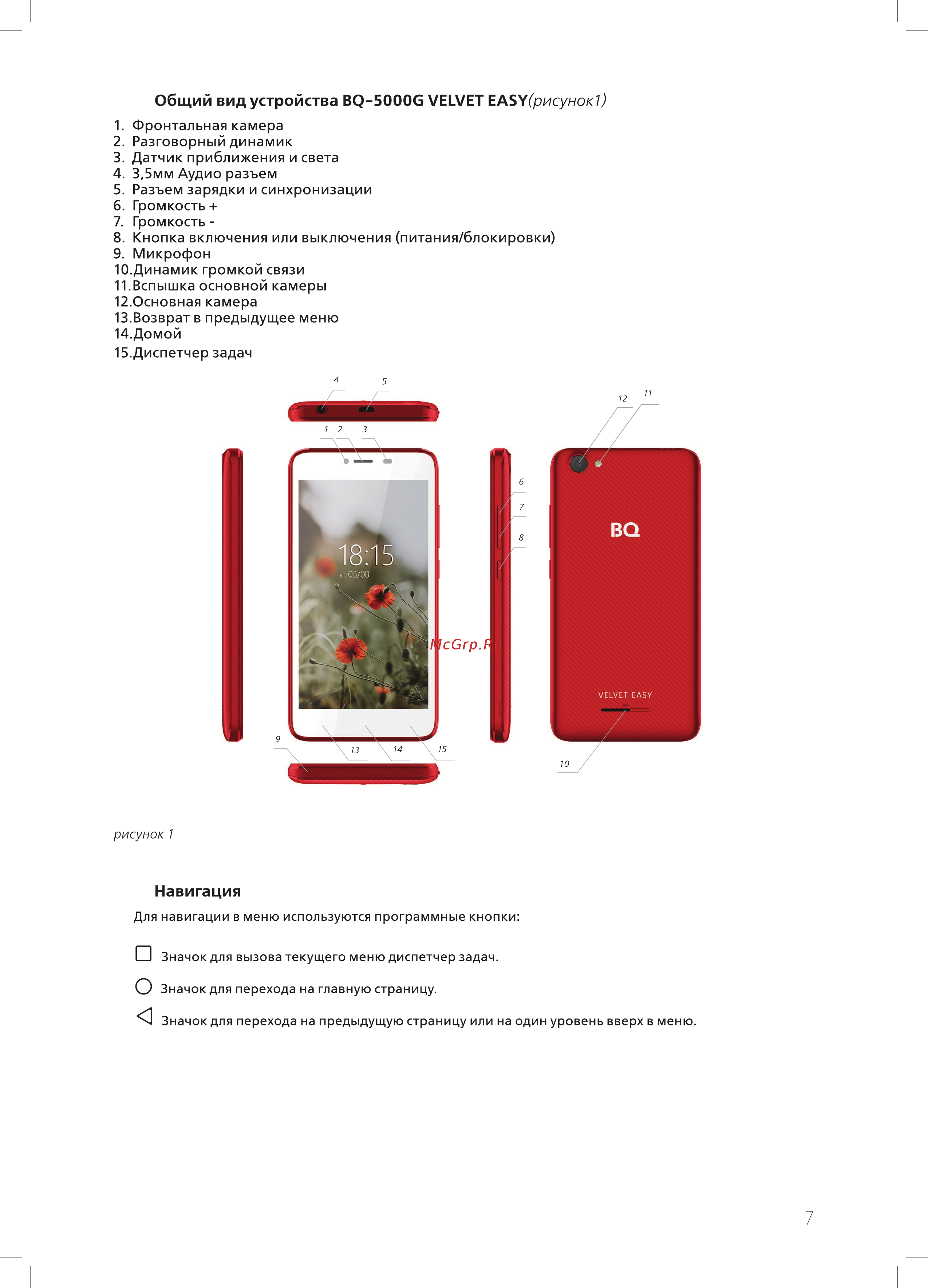 BQ BQ-5000G Velvet Easy Инструкция по эксплуатации онлайн [7/24] 339805
