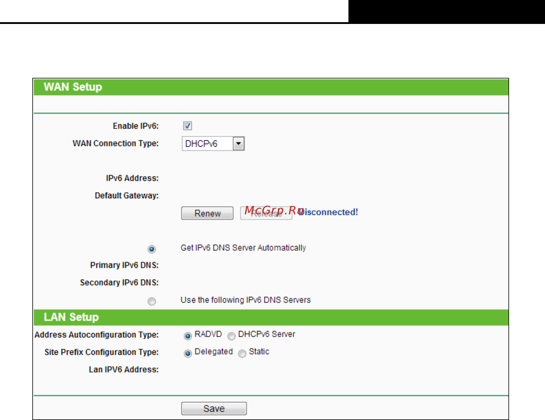 Tp-Link TL-WR845N V1 [89/119] Ipv6 setup