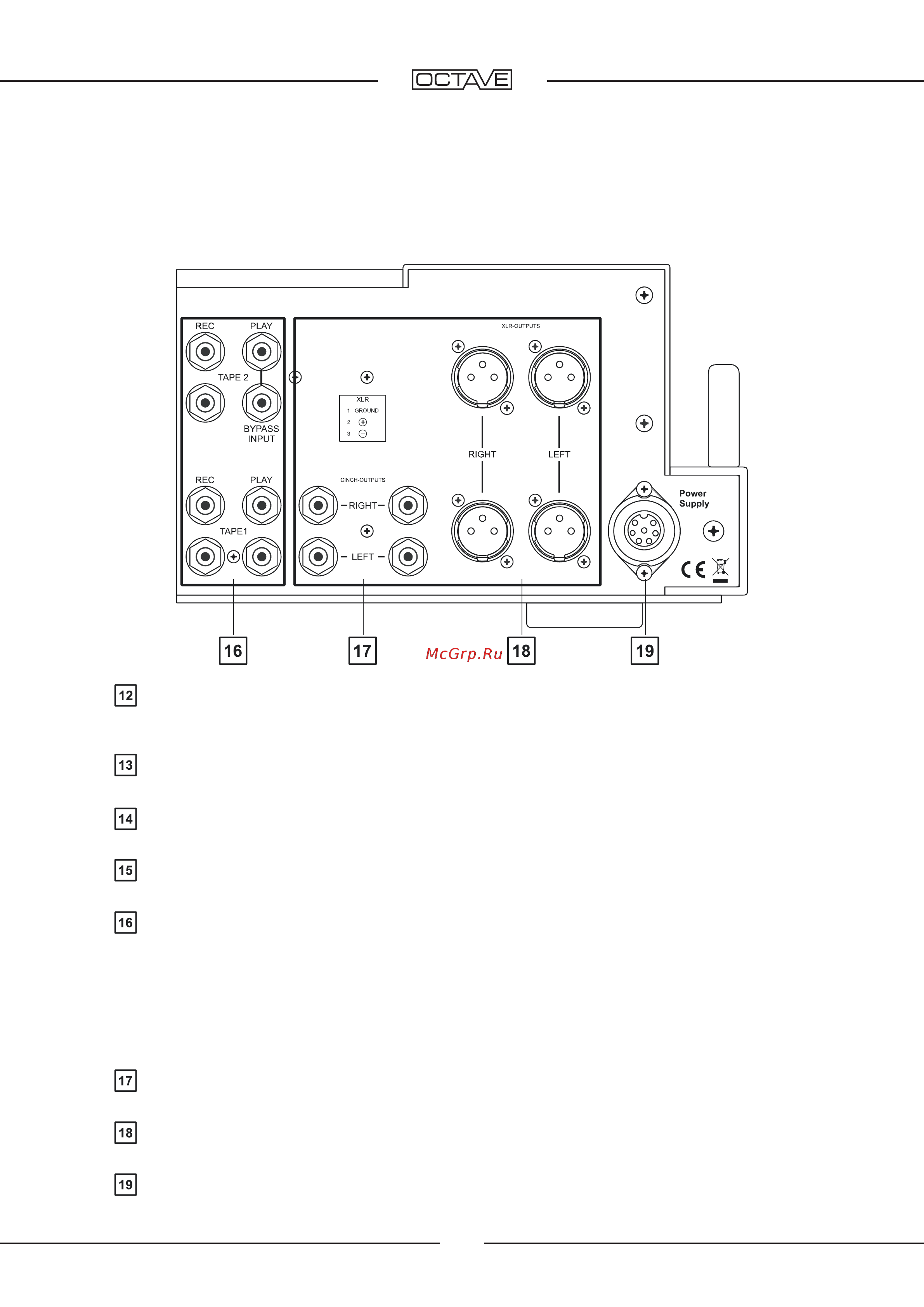 Octave Jubilee Preamp [13/24] Соединения
