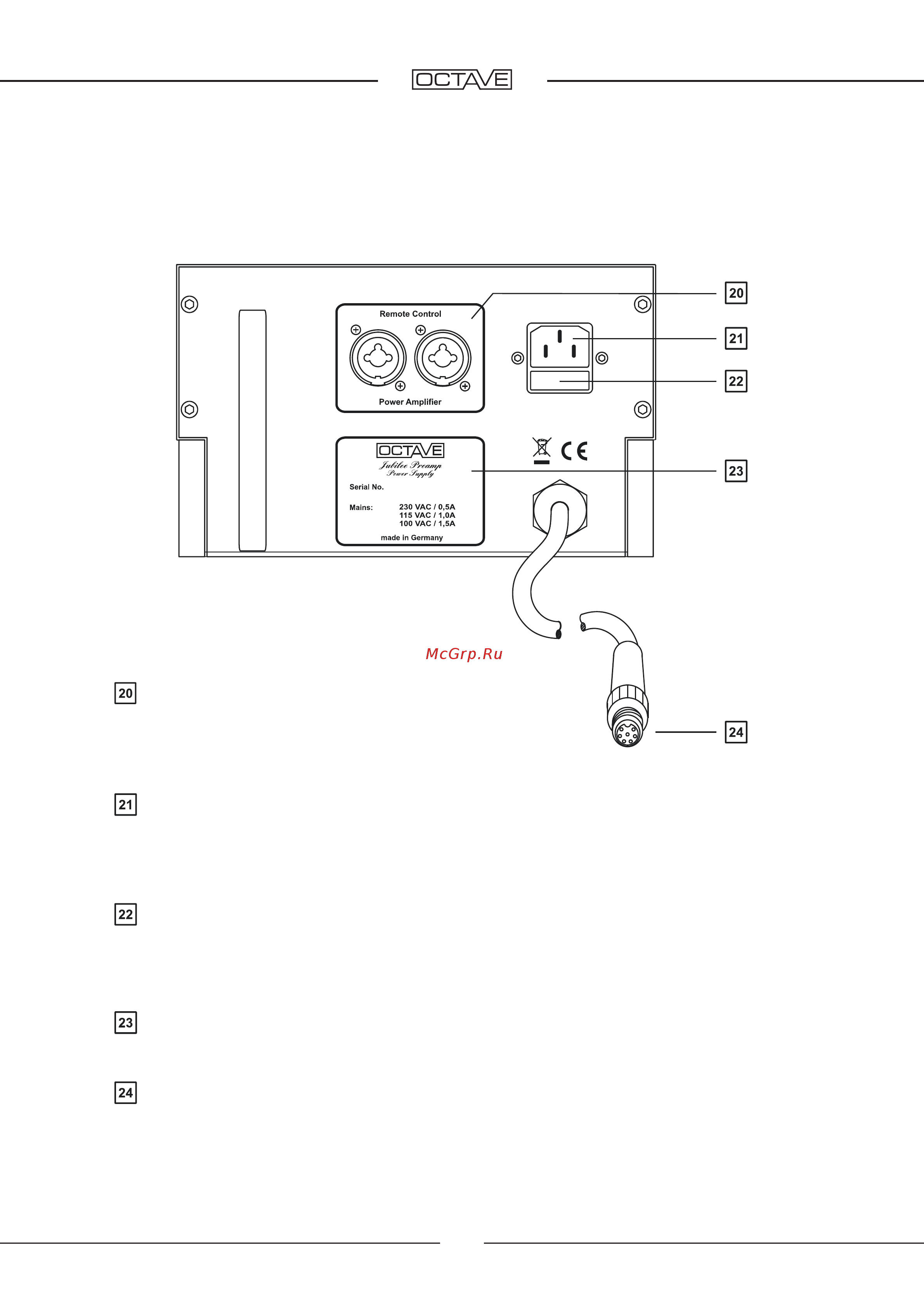 Octave Jubilee Preamp [14/24] Соединения