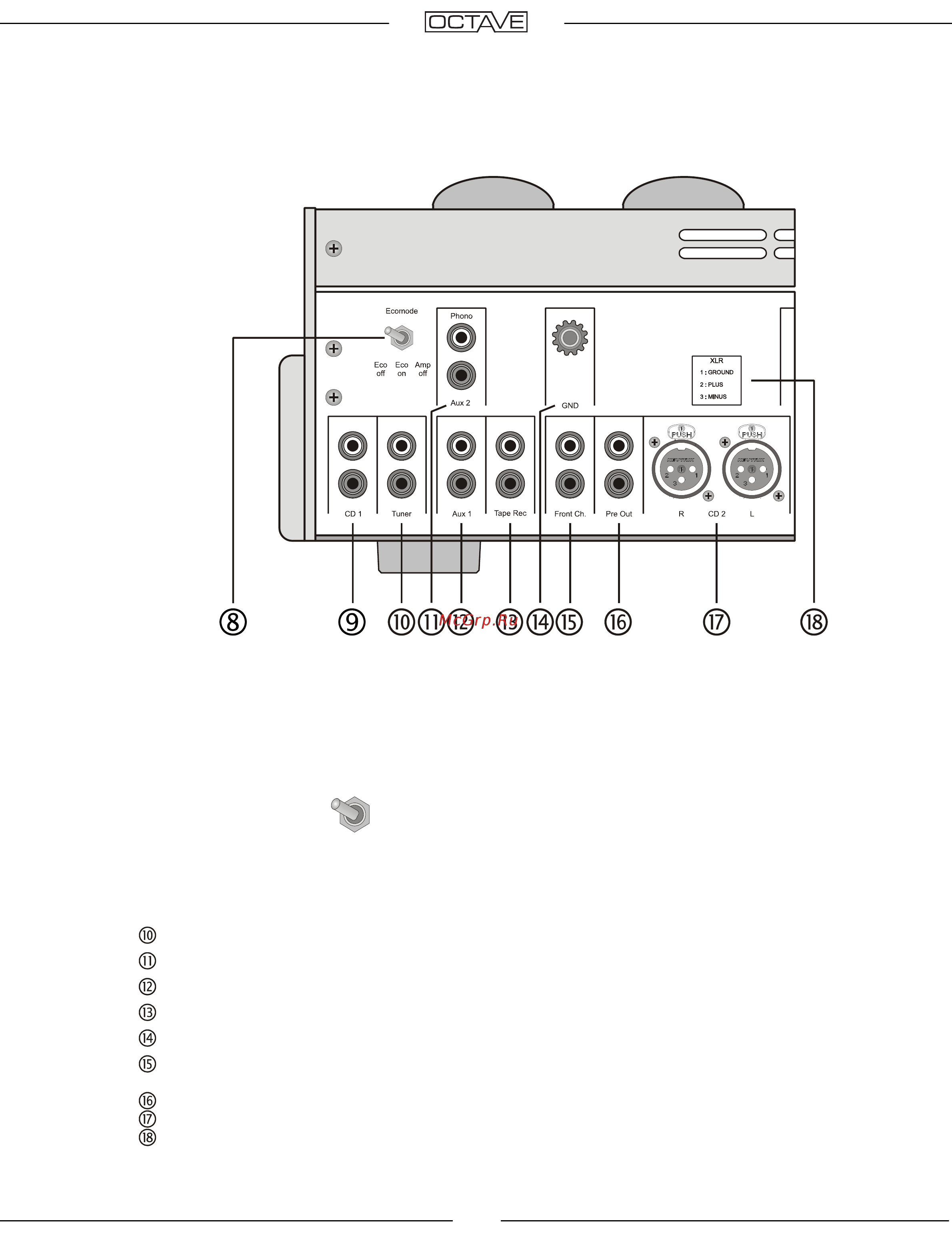 Octave V 70 SE [13/33] Connections the rear panel