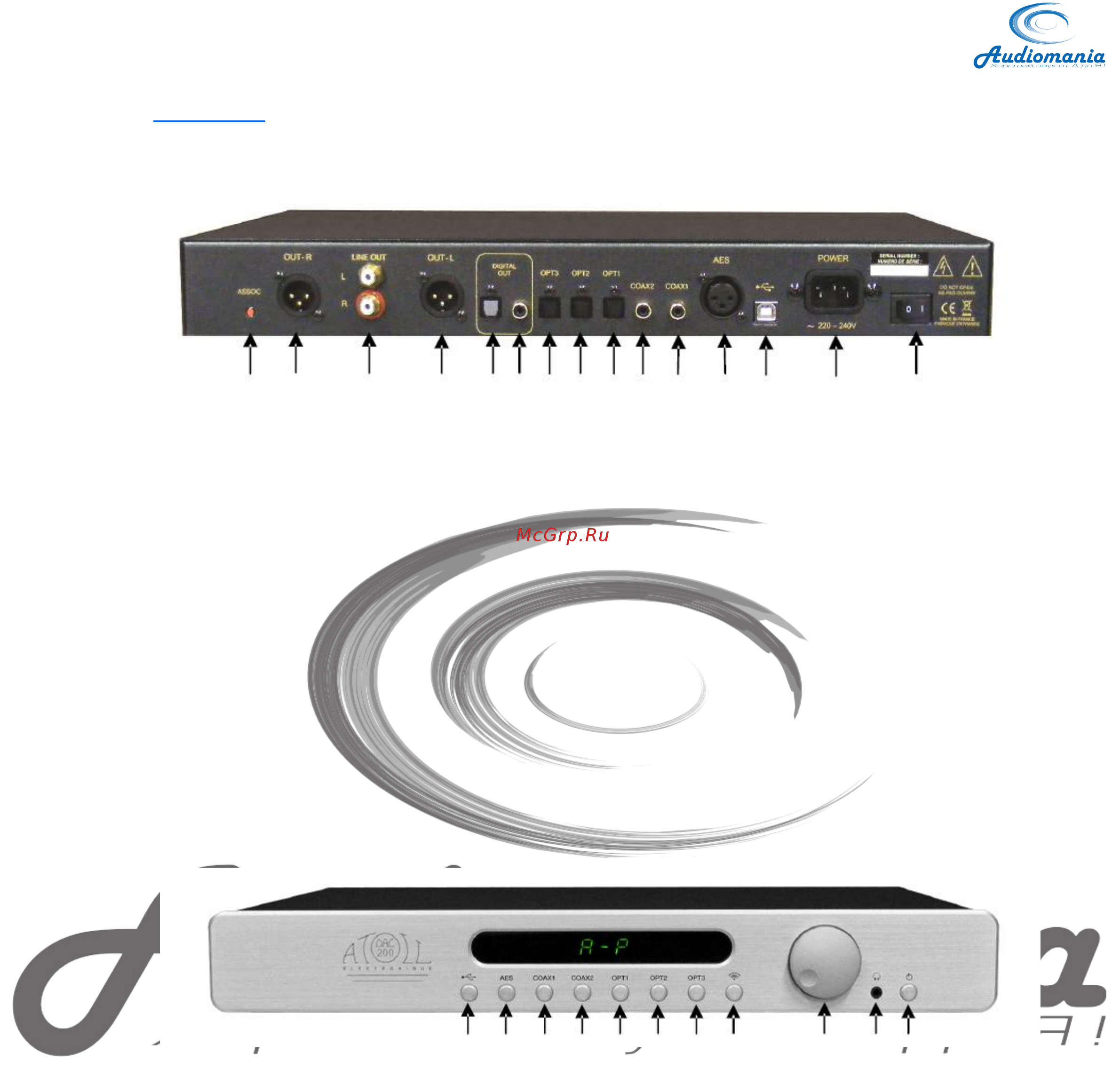 Atoll DAC 200 [3/9] Разъем