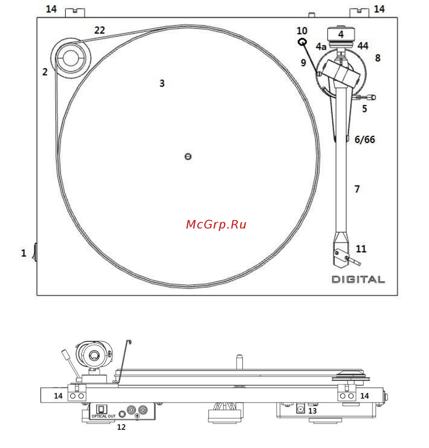 Pro-Ject Essential II Digital [2/8] Элементы управления функции и подключения