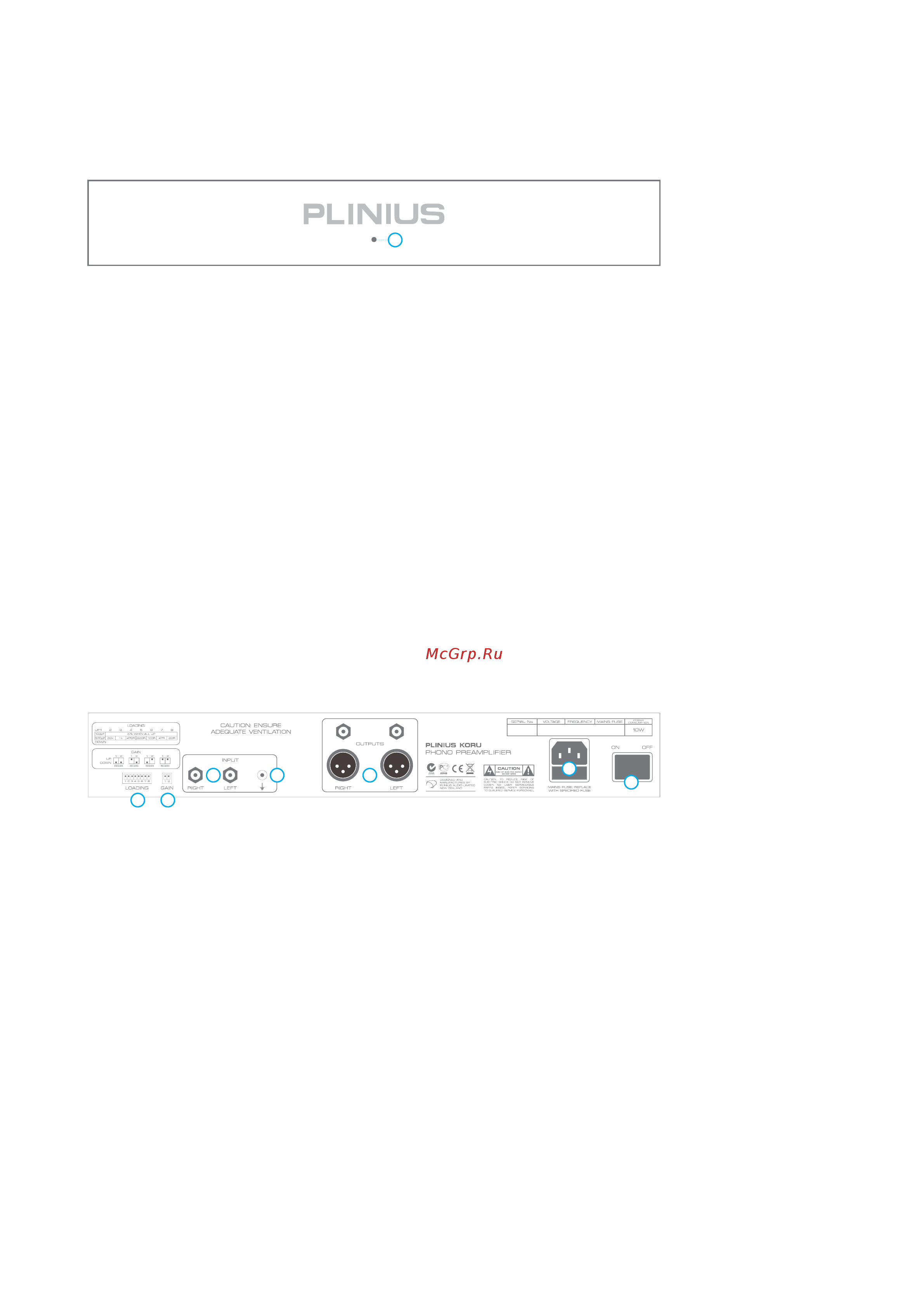 Plinius KORU [9/18] Задняя панель