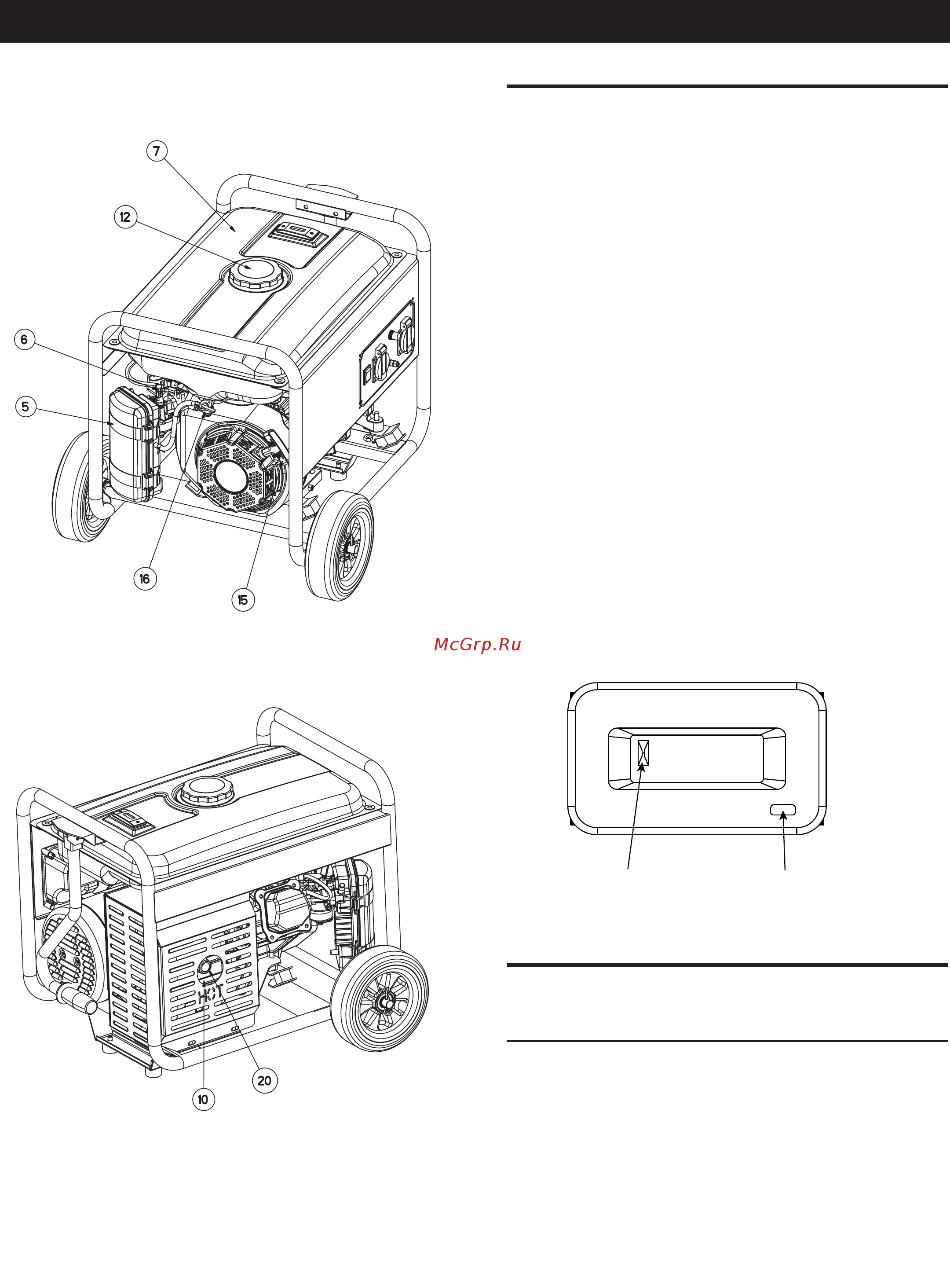 Generac GP6000E [10/44] Hourmeter gp5000 gp6000 only