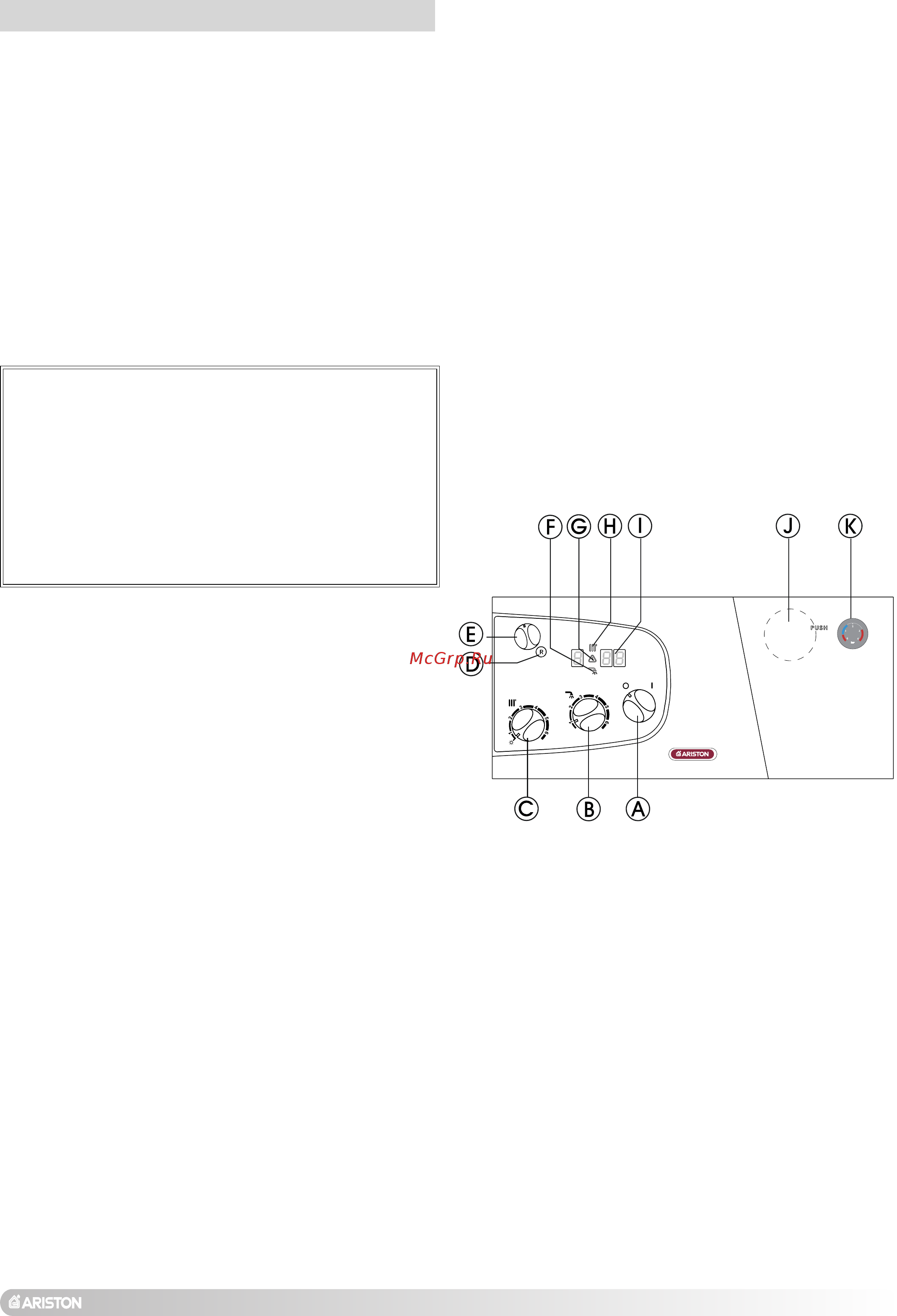 Ariston microGENUS PLUS 24 MFFI [7/16] Figyelmeztetés