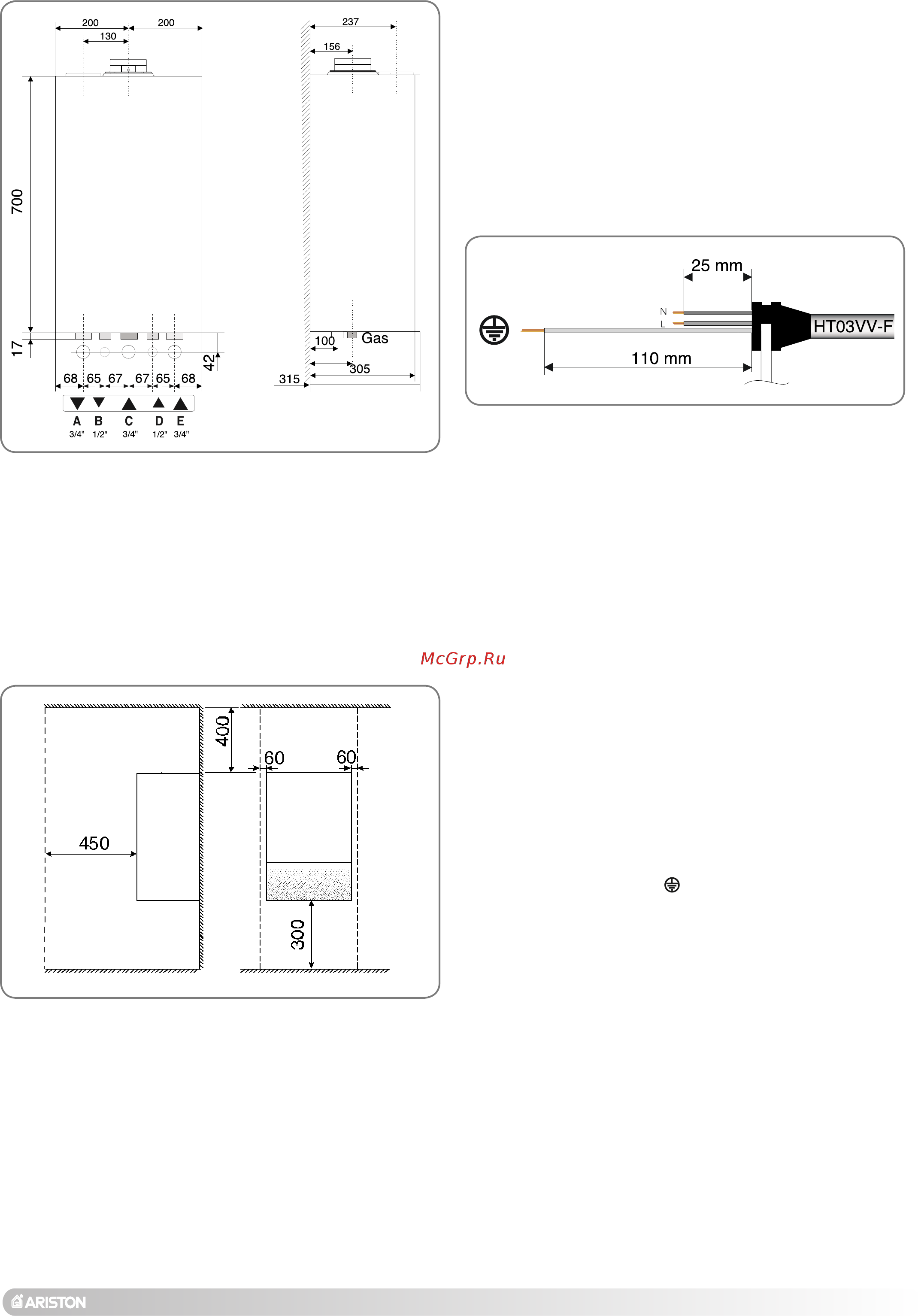 Ariston tX 23 MFFI [5/36] Подключение к электрической сети
