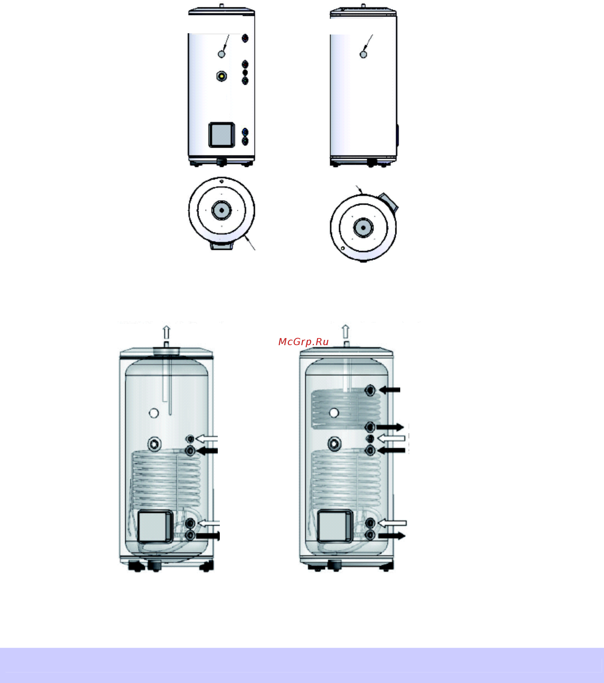 Ariston bc1s 300L [11/16] Схема подключения воды пример установки настенного водонагревателя с настенным котлом