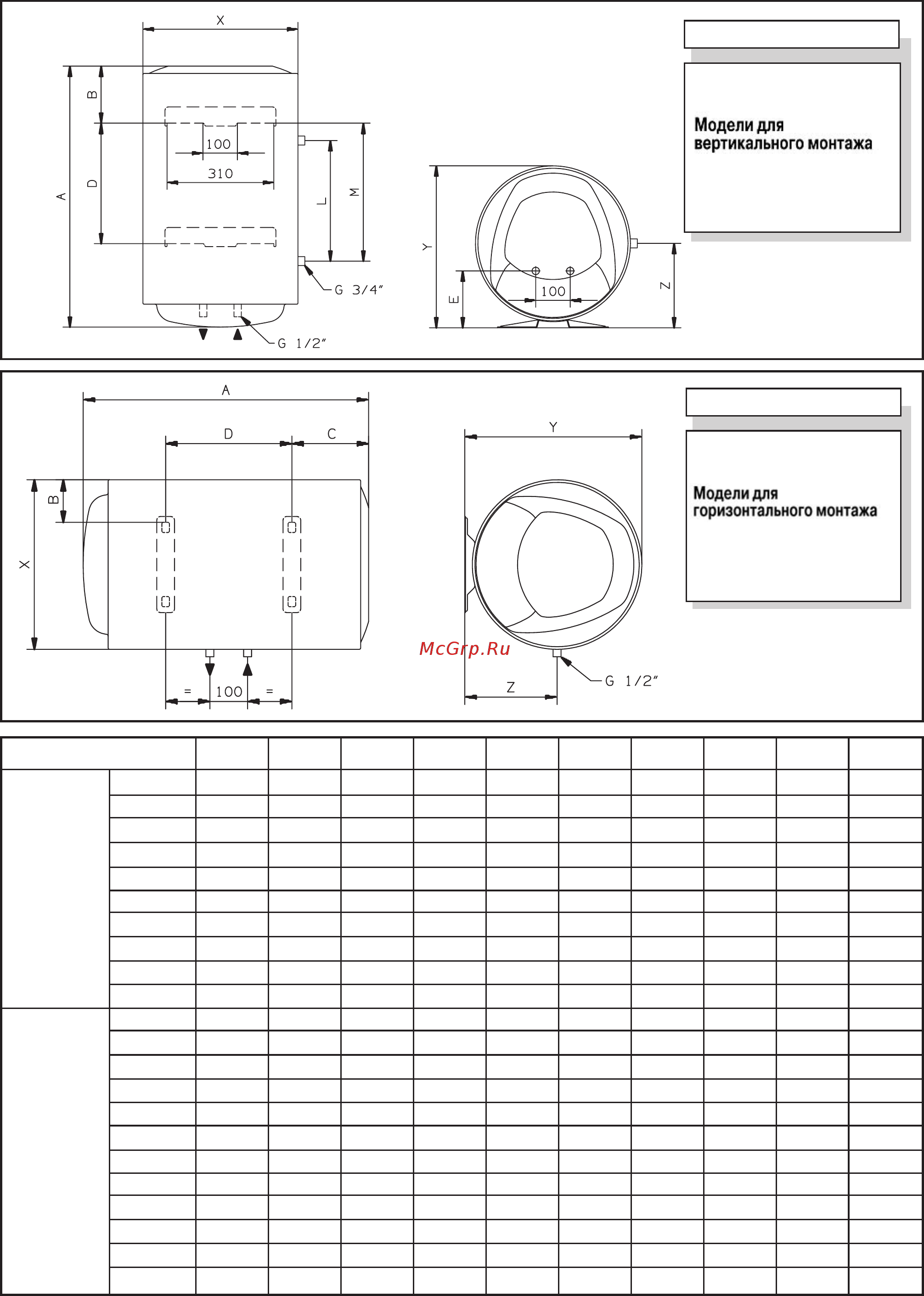 Ariston ABS Platinum Power 50 V [13/14] Cihaz boyutlari schèma к instalaci