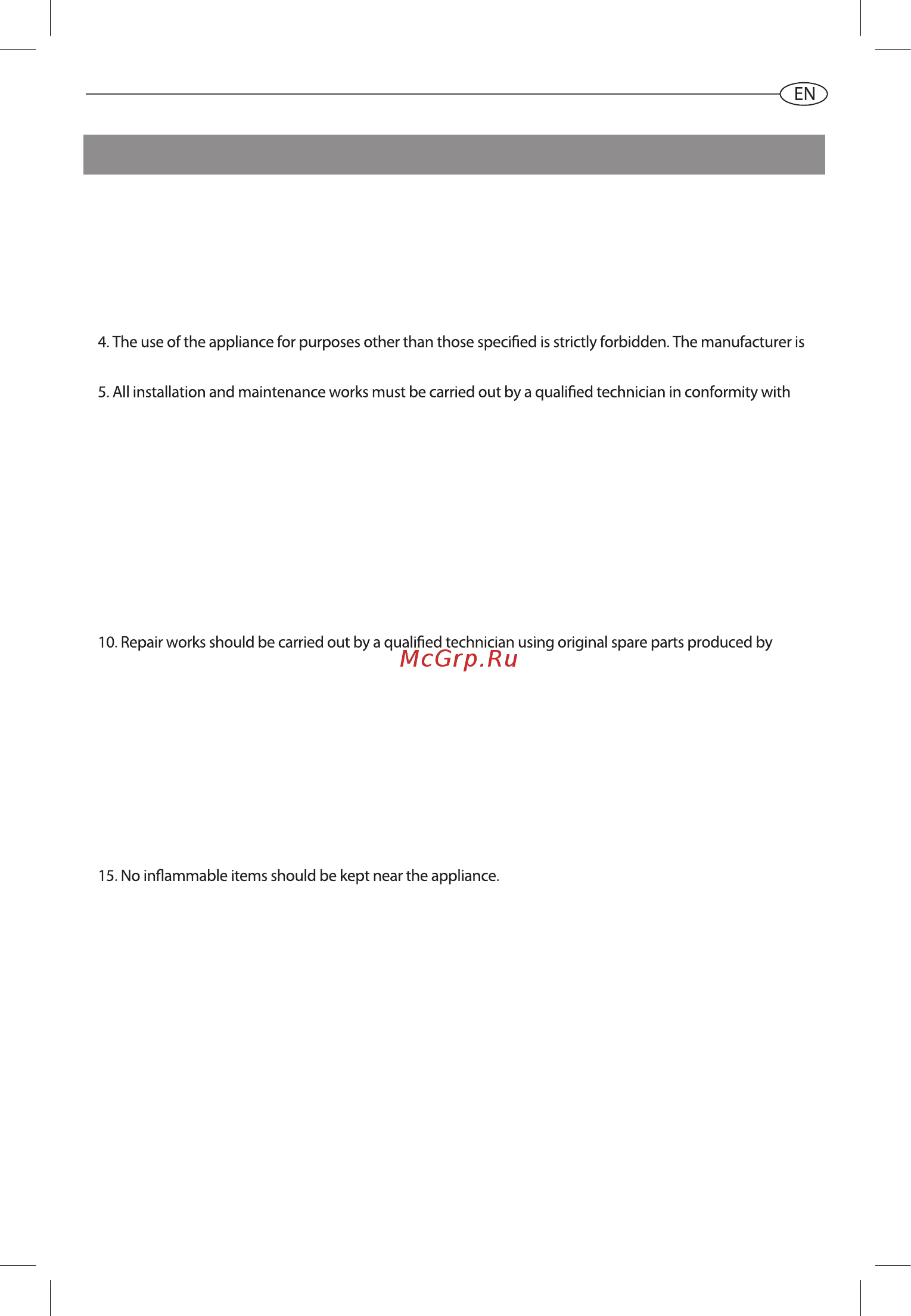 Ariston ABS Platinum R 30 V [25/36] General warnings