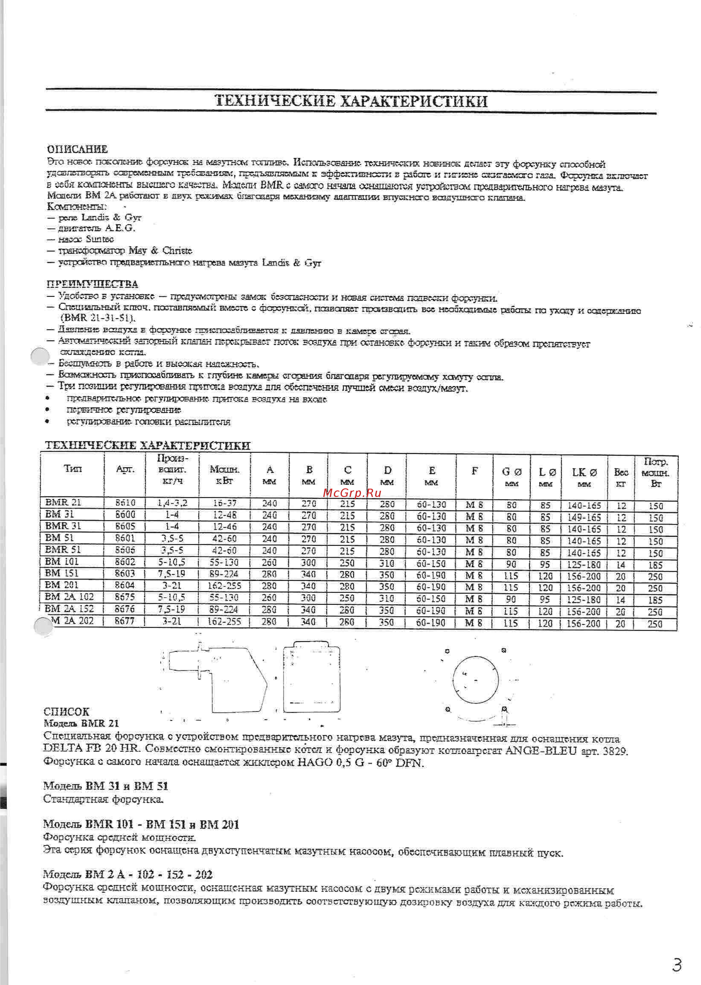 ACV BMR 31 [3/12] Технические характеристики
