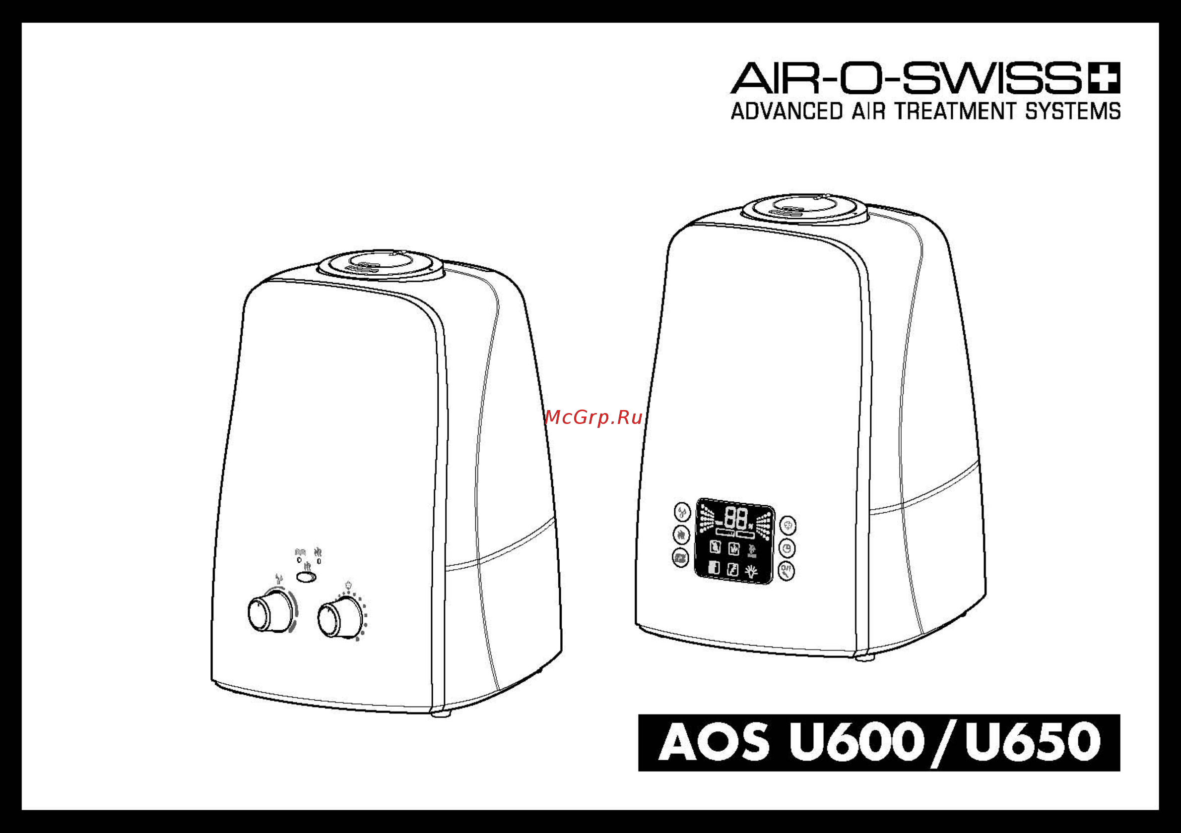 Air-O-Swiss U600 Инструкция по эксплуатации онлайн