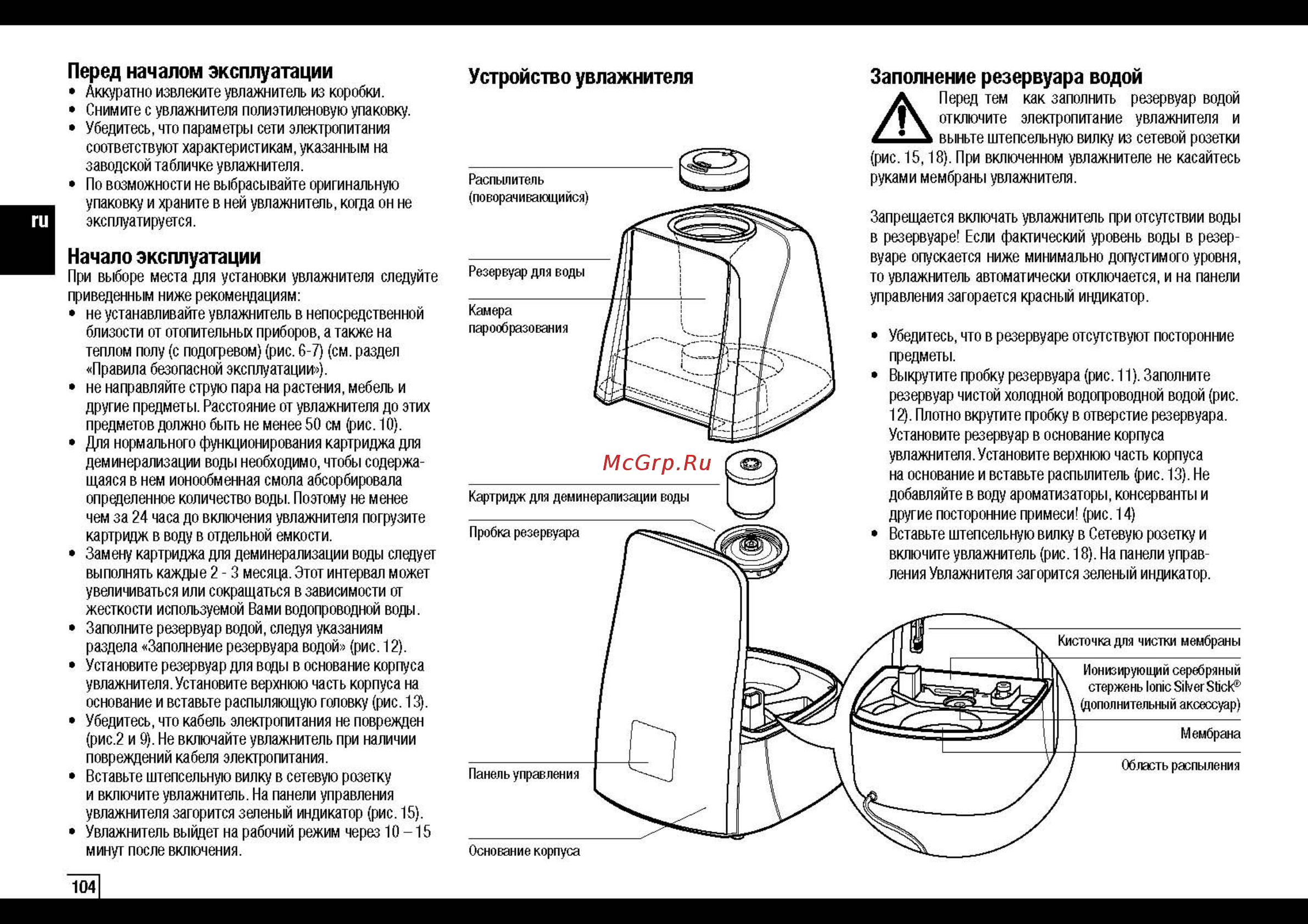Air-O-Swiss U600 [5/16] Начало эксплуатации
