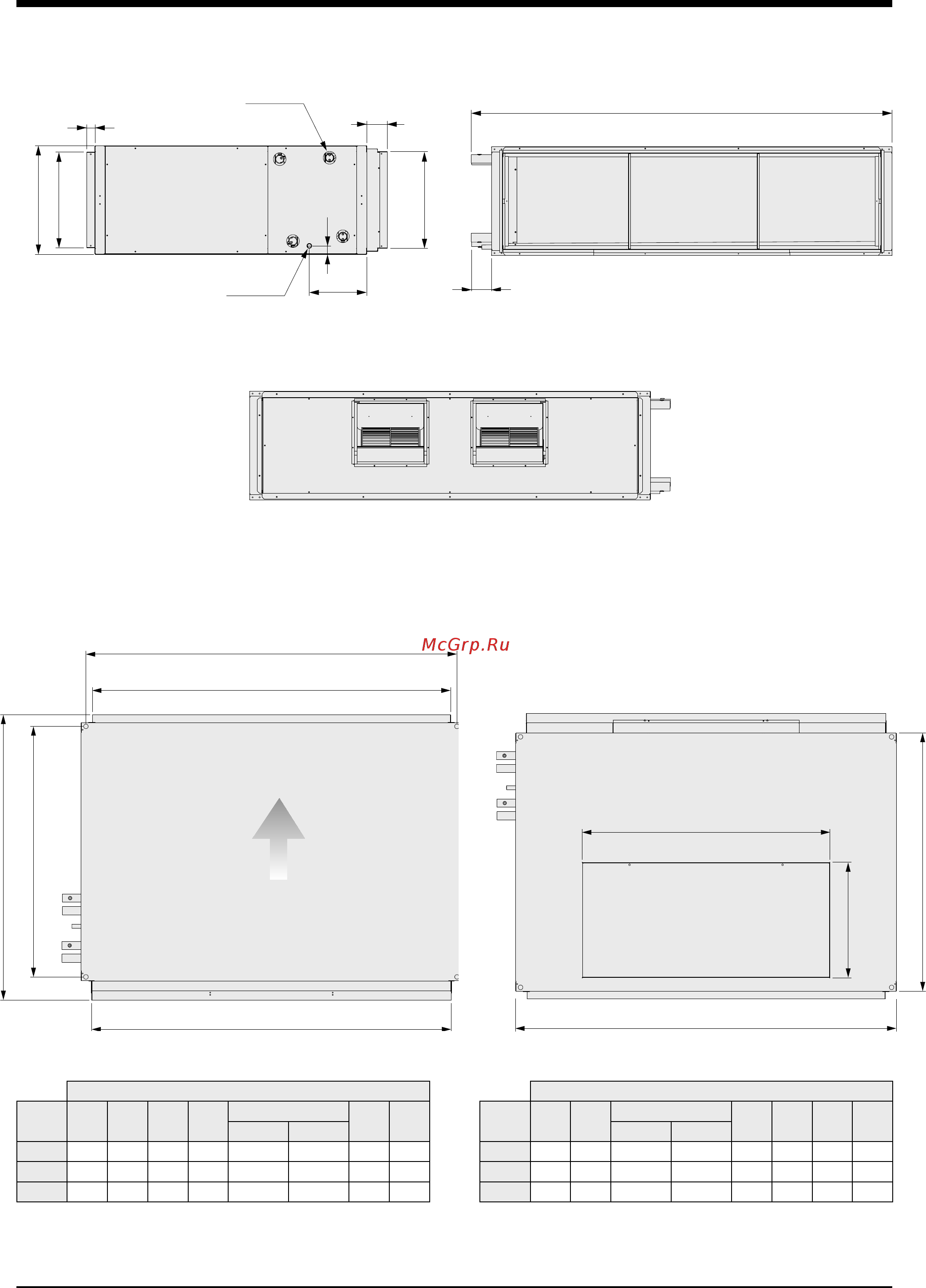 Airwell Wespak 4.05 [24/28] Duct connection dimensions