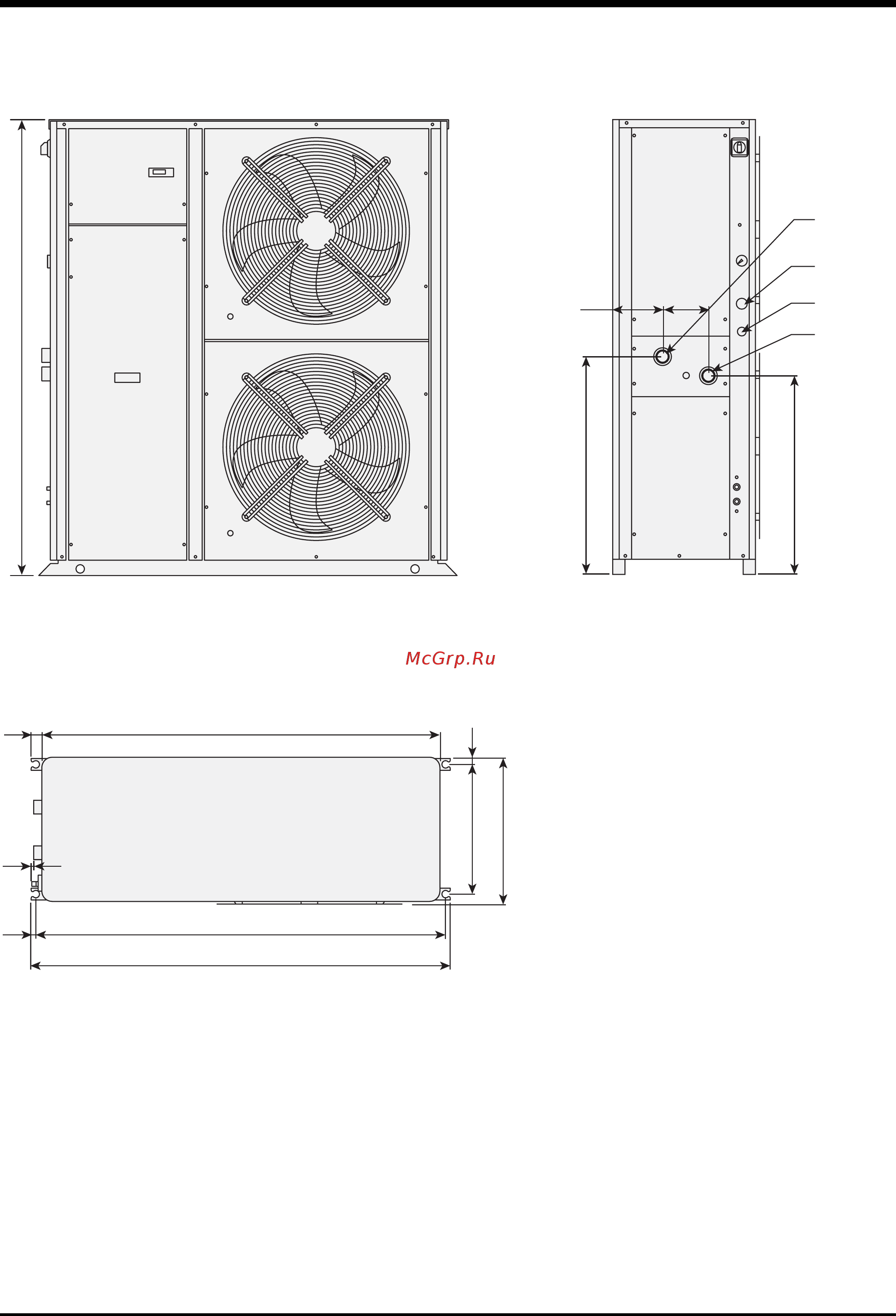Airwell AQH 70 [21/28] Dimensions aqu logic aqh sizes 20 25 30 and 35