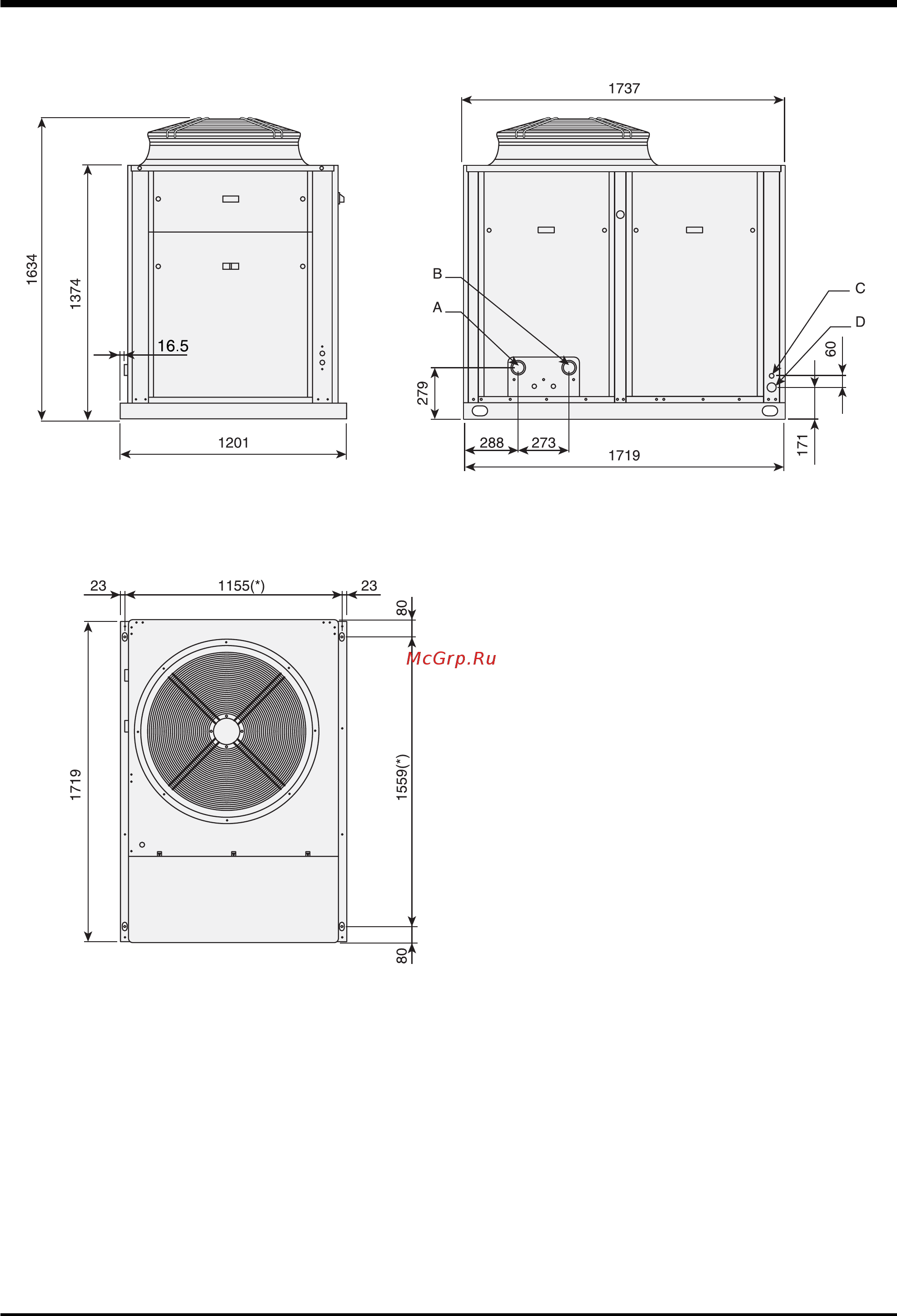 Airwell AQH 130 [22/28] Dimensions aqu logic aqh size 40