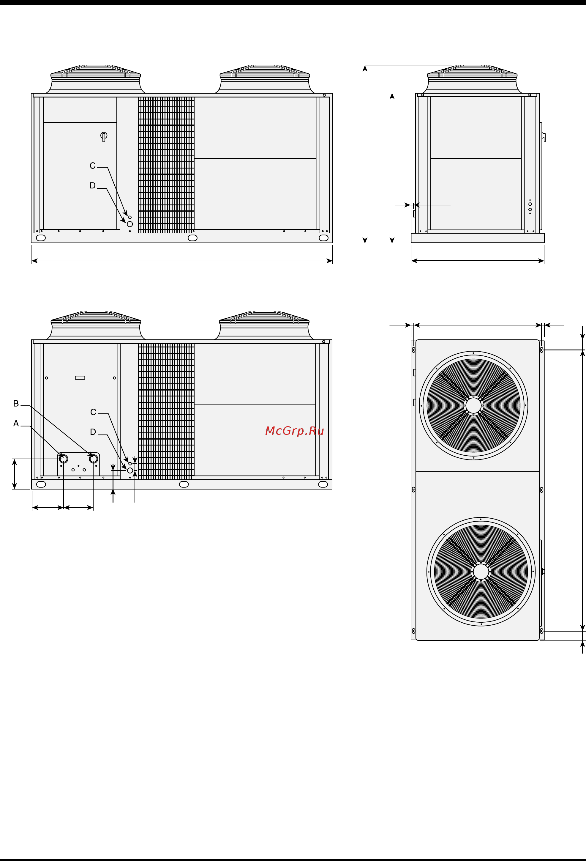 Airwell AQH 130 [25/28] Dimensions aqu logic aqh sizes 100 110 120 and 130