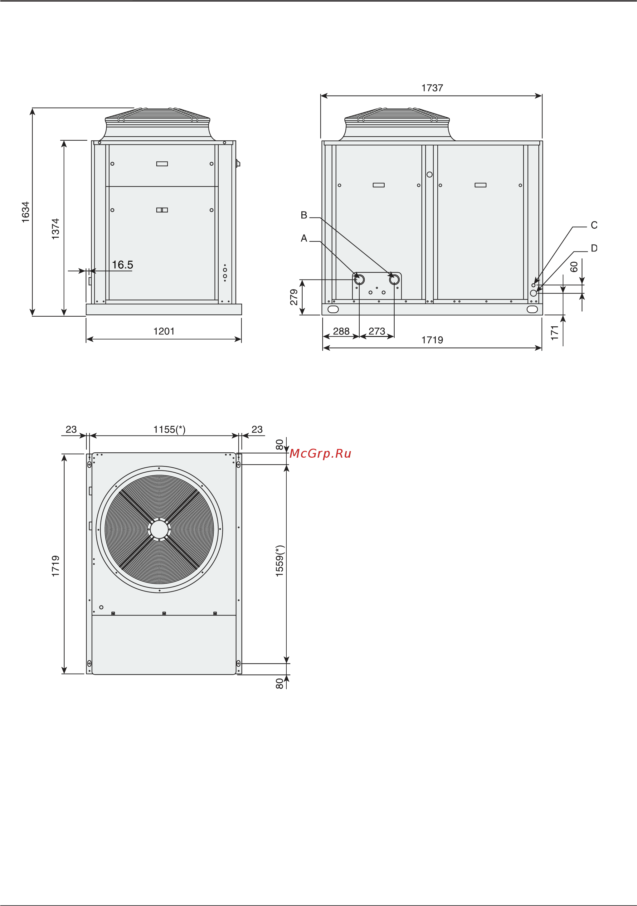 Airwell AQH 60 [23/28] Габаритные и присоединительные размеры aqu logic aqн типоразмер 40 типоразмер 40