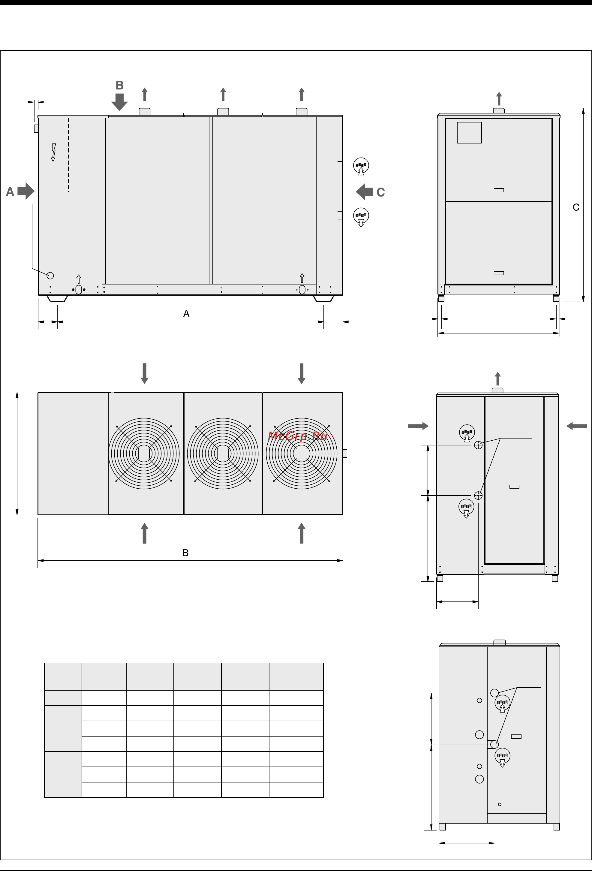 Airwell CLH 242 [23/28] Dimensions continued