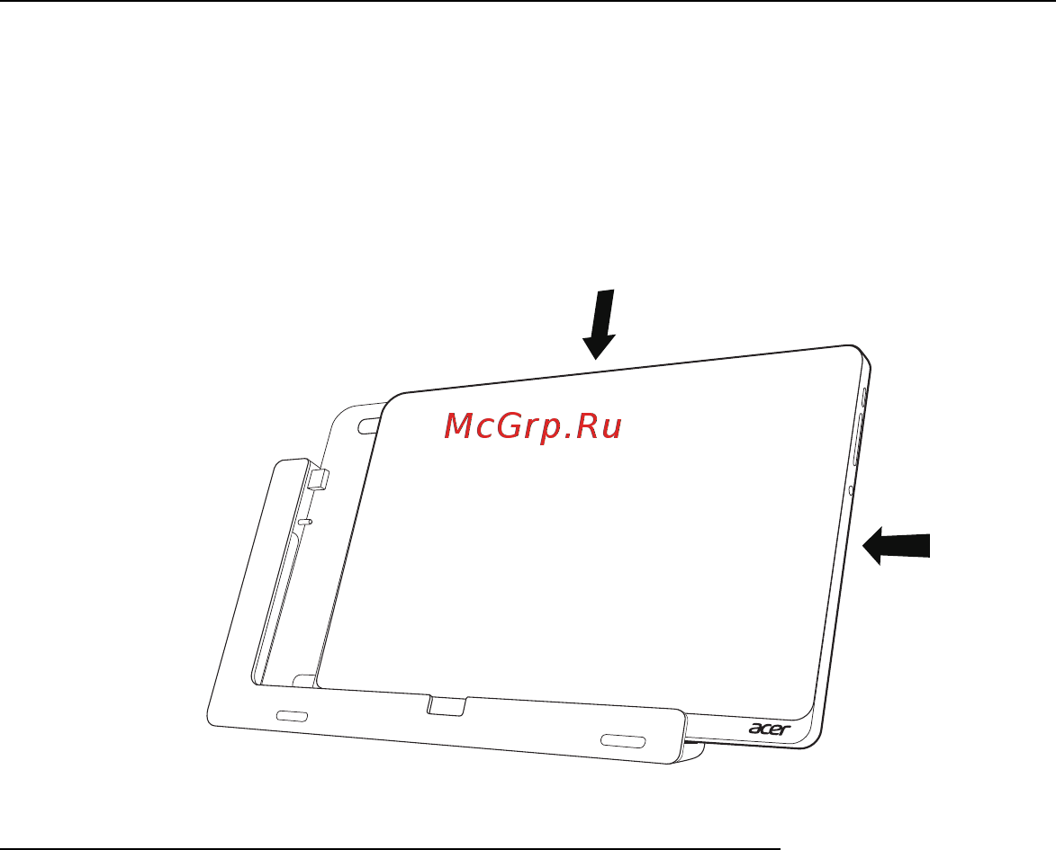 Acer Iconia Tab W701 i5 64Gb [32/82] Подсоедините планшетный пк к док станции