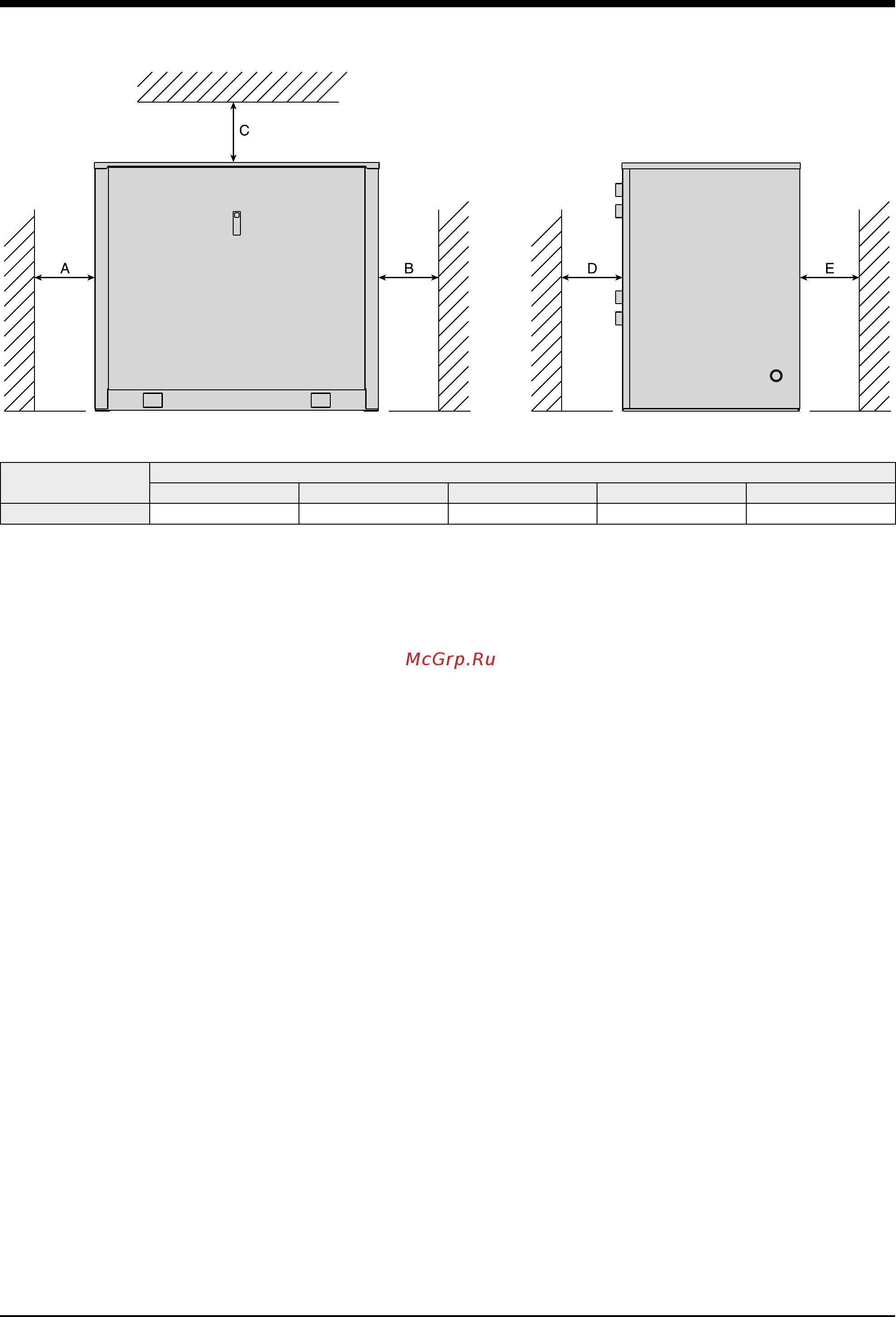 Airwell RWR 240 [15/16] Space requirements