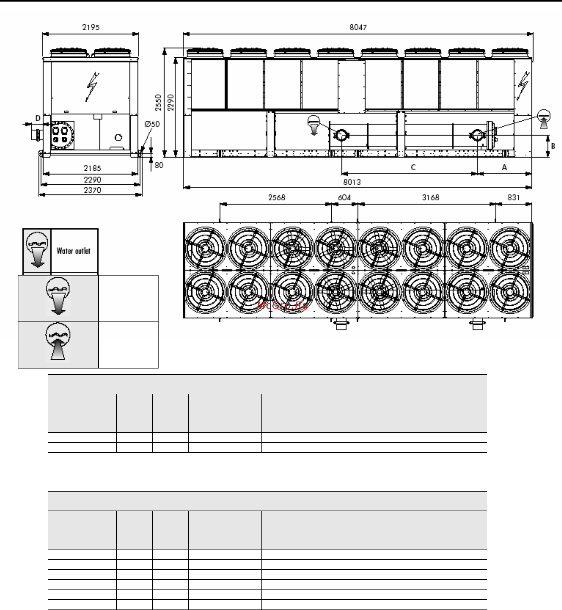 Airwell SLS 1402 [60/65] Размеры мм рама длиной 8 метров 2 контура