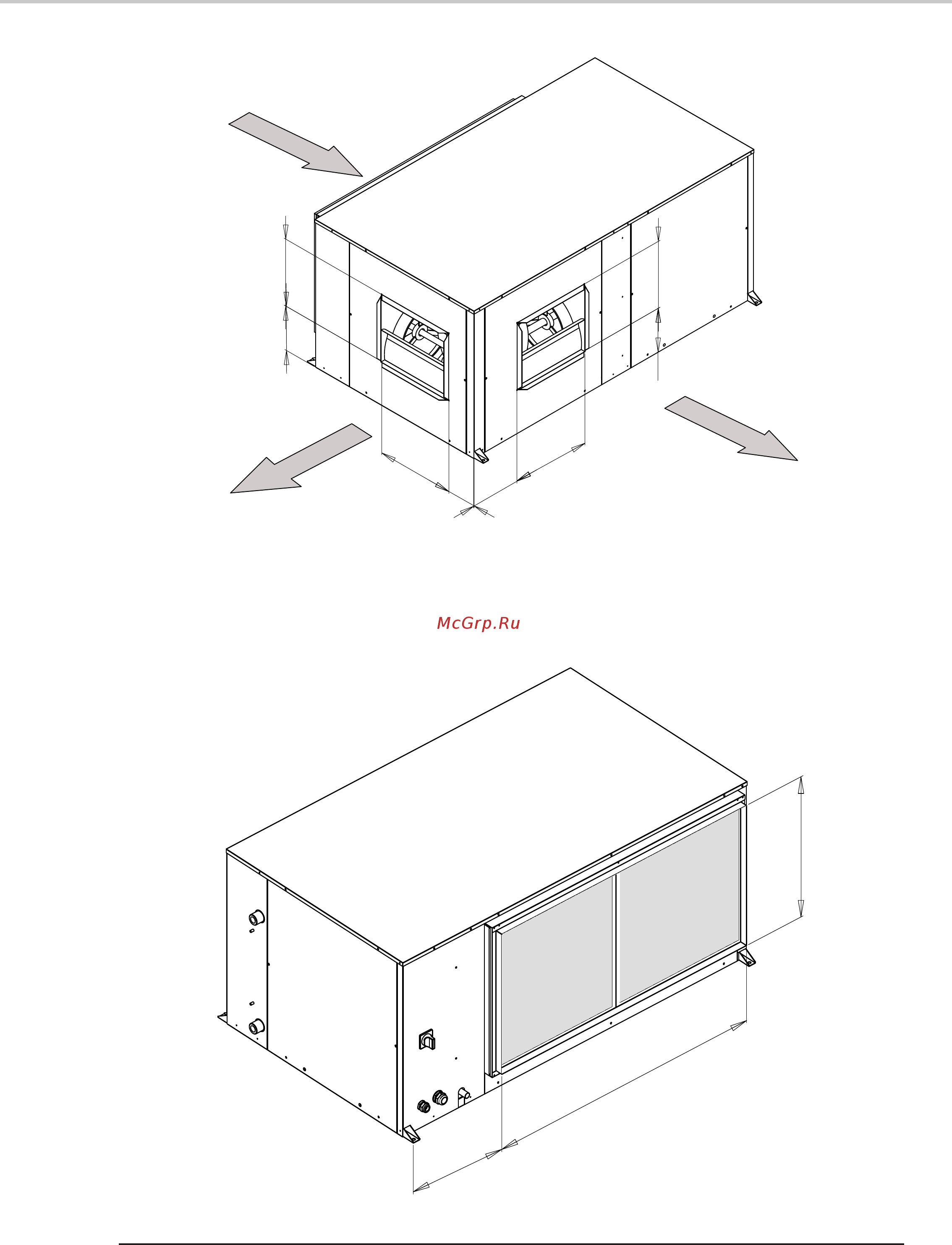 Airwell HRW 096 [11/42] Connection frame dimensions