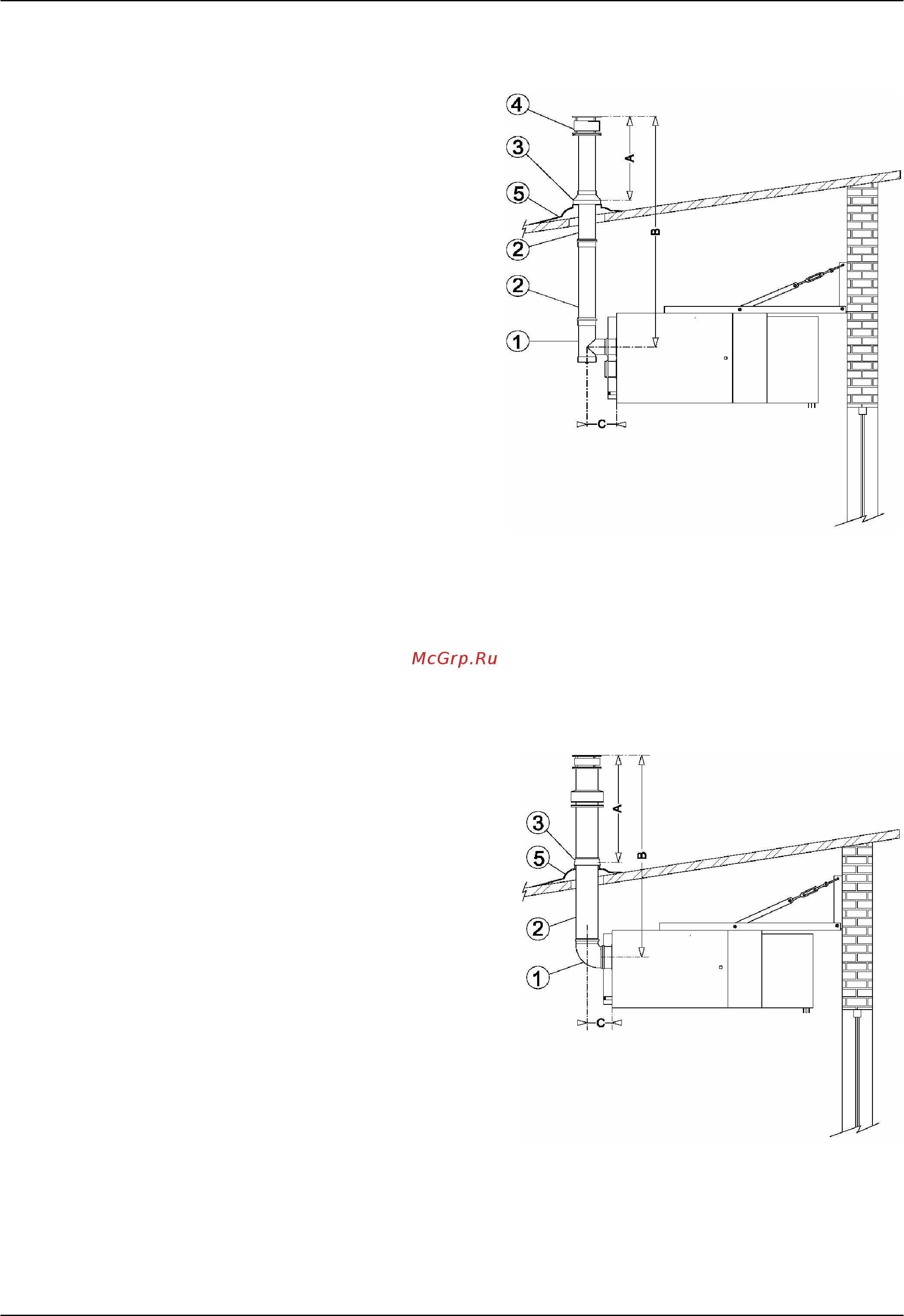 Aircalo Niagara 36 [10/24] 3 подключение вертикального дымохода b22 для niagara 45