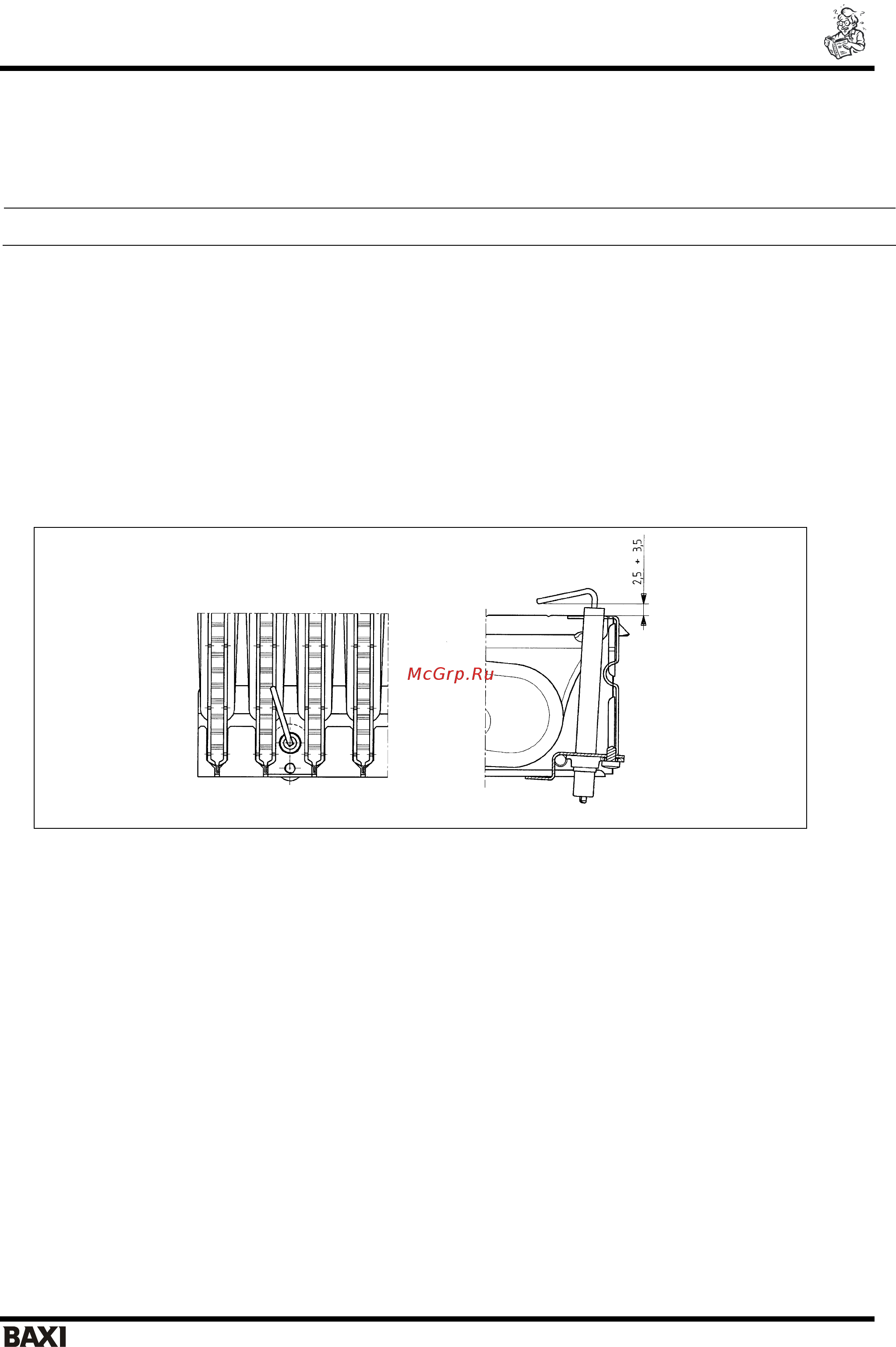 Baxi LUNA 3 comfort 1,240 i [31/48] Расположение электрода зажигания и электрода датчика пламени