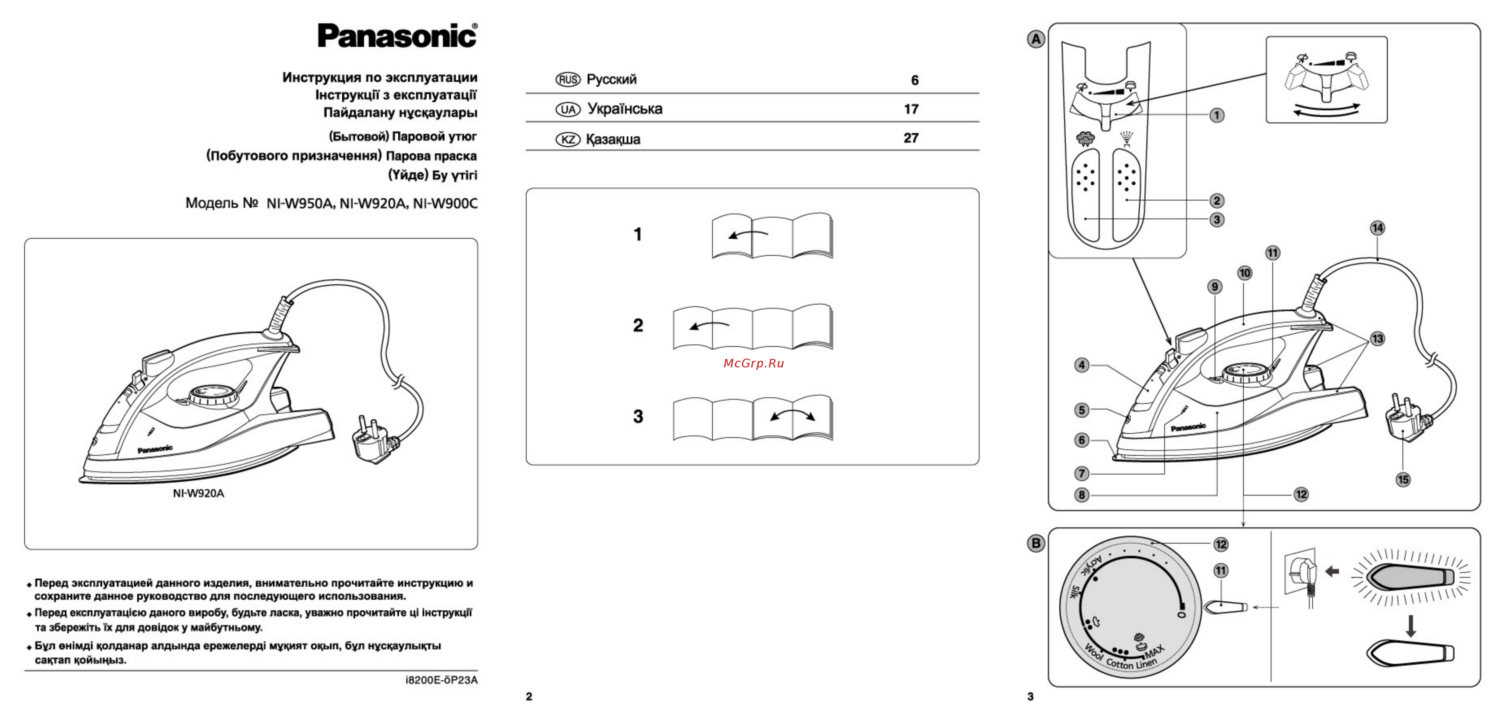 Panasonic NI-W950ALTW Инструкция по эксплуатации онлайн