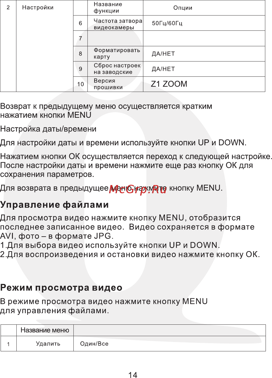 Cansonic Z1 Zoom [16/24] Подменю