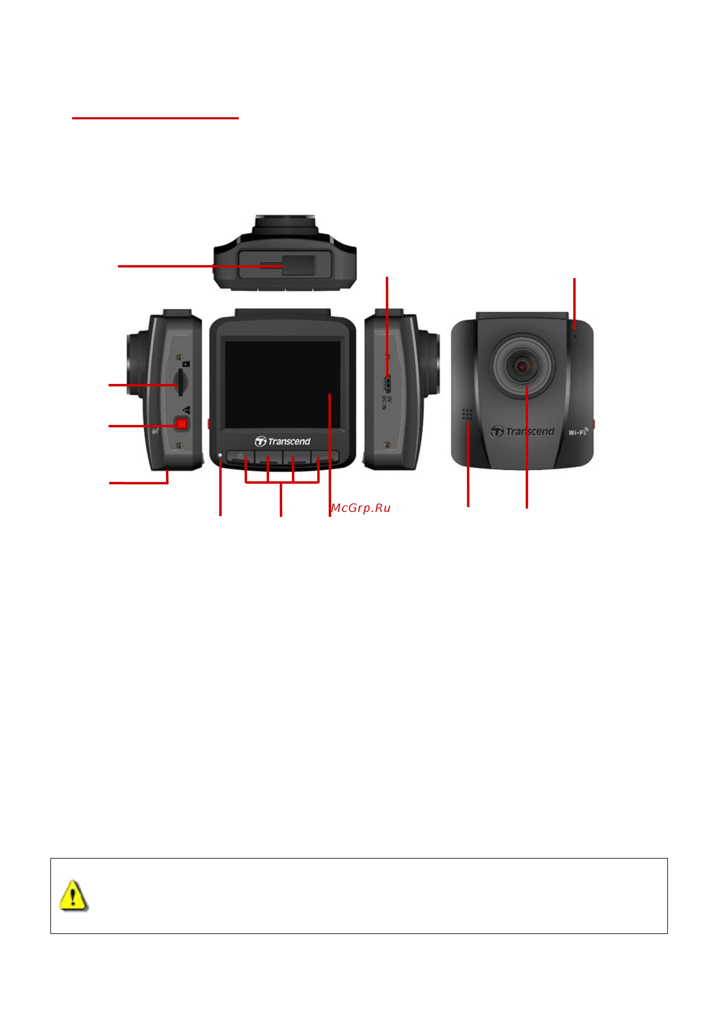 Transcend DrivePro 130 [6/37] Начало работы