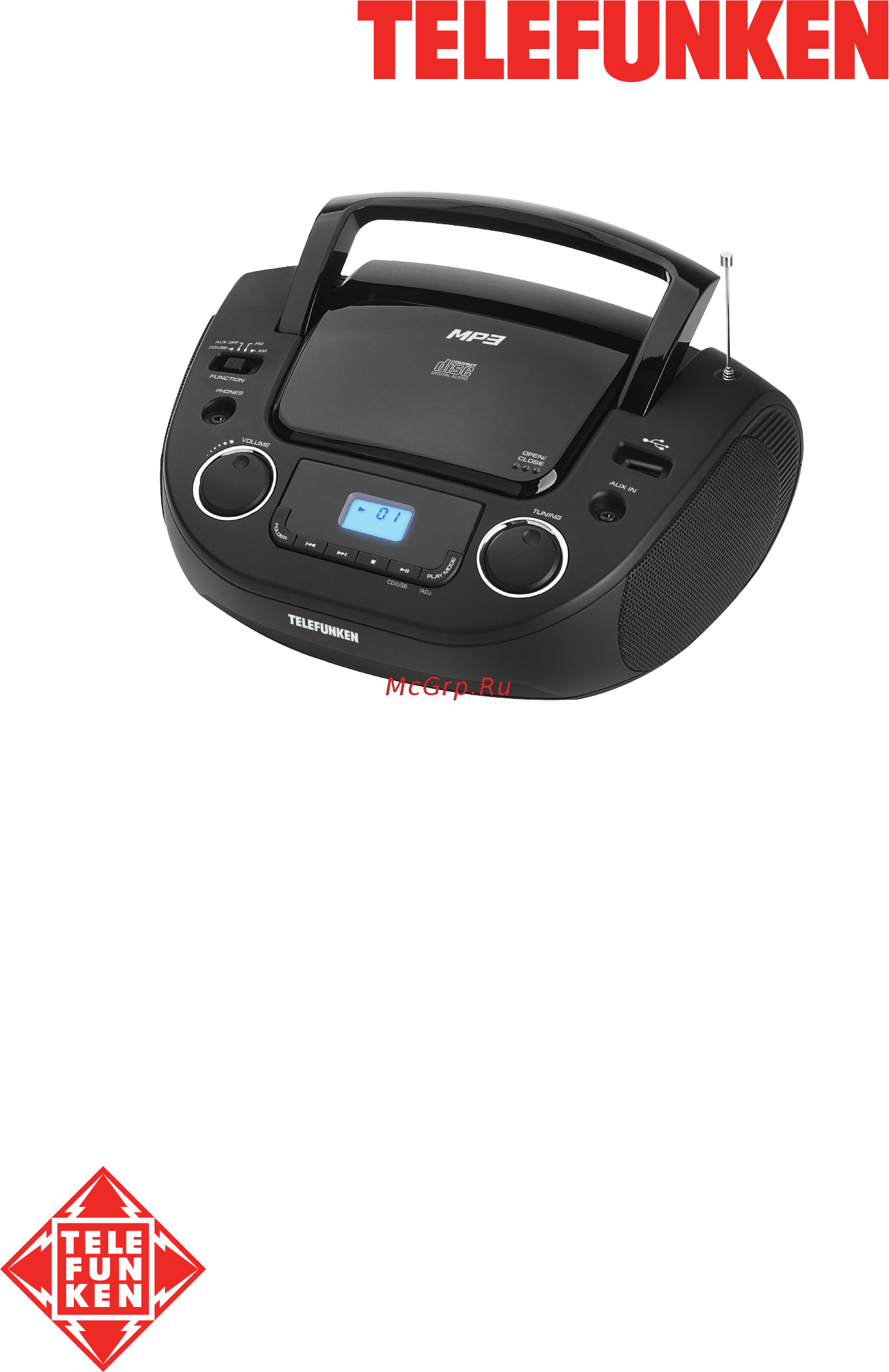 Telefunken TF-CSRP3481 Black/Blue Инструкция по эксплуатации онлайн