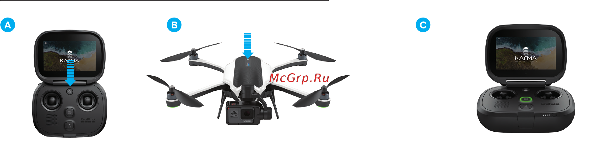 Gopro Karma (с камерой HERO6) (QKWXX-601-EU) [5/17] Step 3 prepare to fly шаг 3 подготовка к полету
