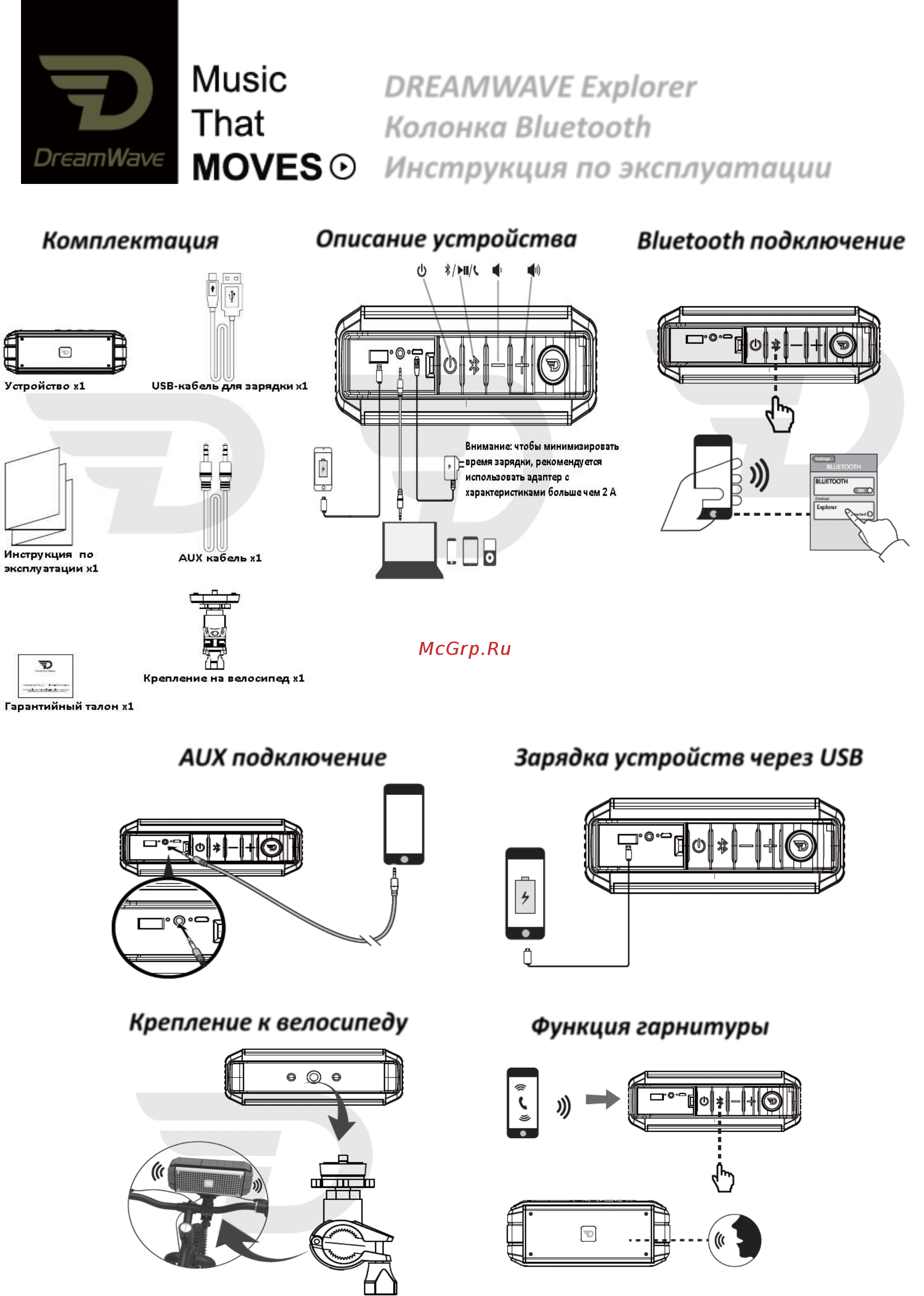 Dreamwave Explorer Green Инструкция по эксплуатации онлайн