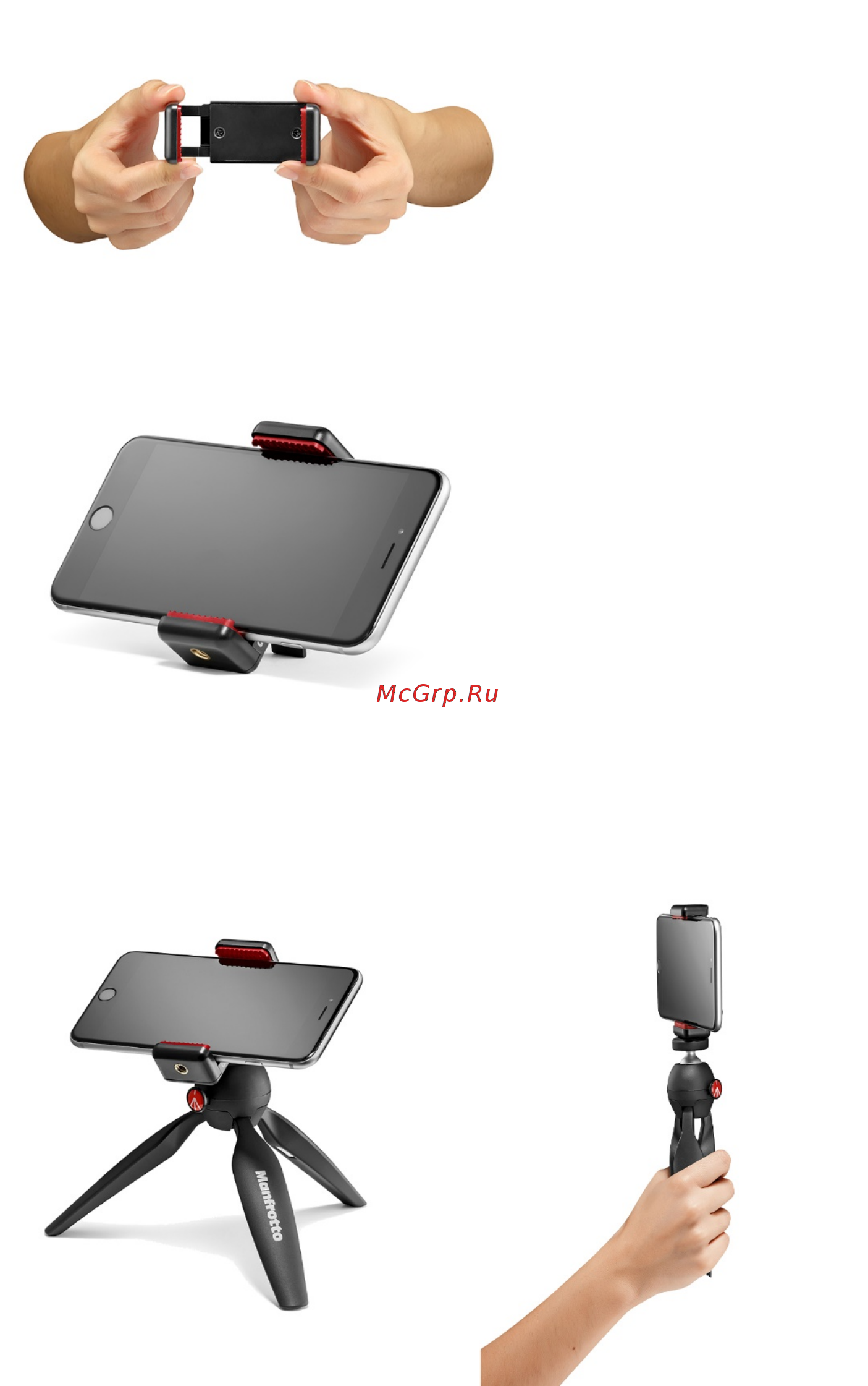 Manfrotto с держателем смартфона (MKPIXICLAMP-BK) Инструкция по эксплуатации онлайн