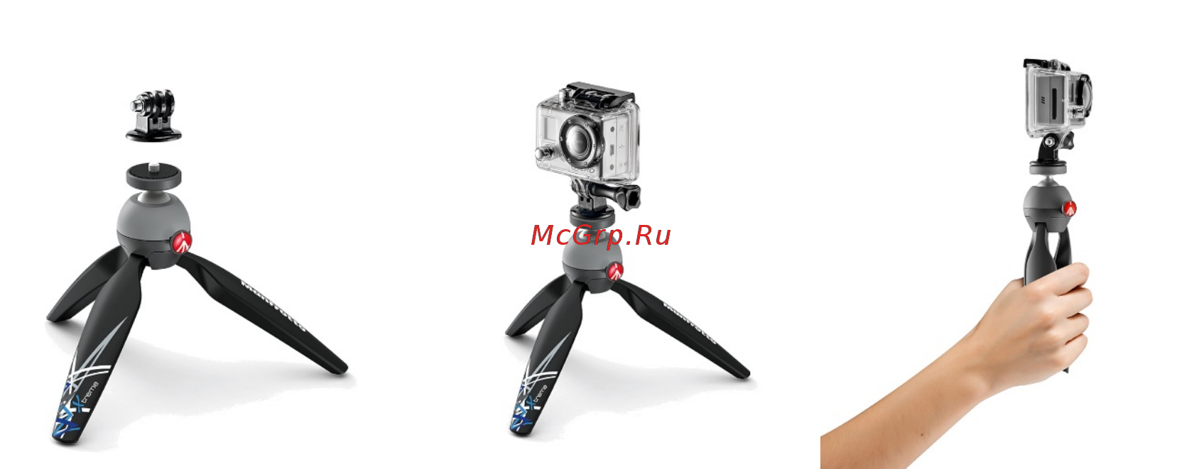 Manfrotto с адаптером крепления для GoPro (MKPIXIEX-BK) Инструкция по эксплуатации онлайн