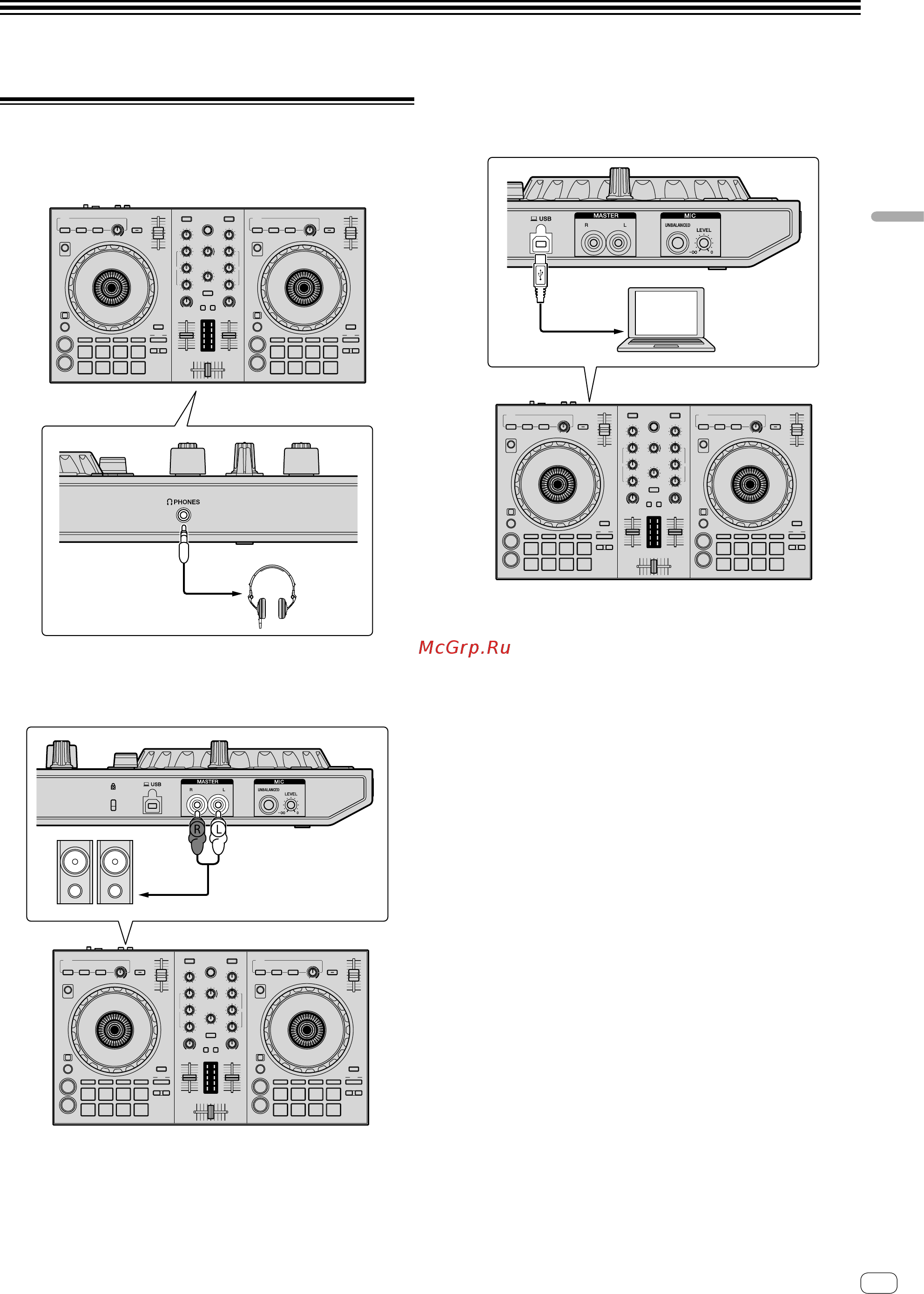 Pioneer DDJ-SB3 [11/21] Подключите данный аппарат к компьютеру через прилагаемый кабель usb