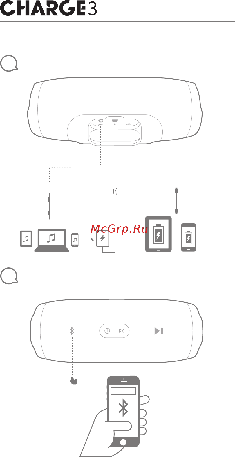 JBL Charge 3 Malta ( Инструкция по эксплуатации онлайн [3/19] 344427