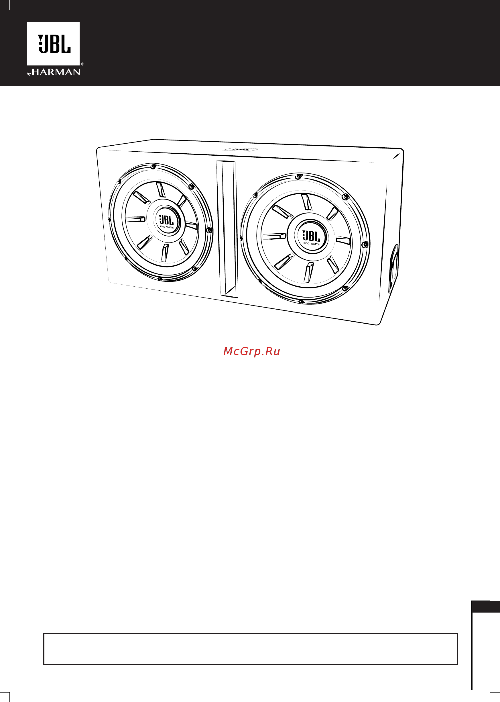 JBL Stage 1220B [35/38] Tak for dit valg af dette jbl produkt