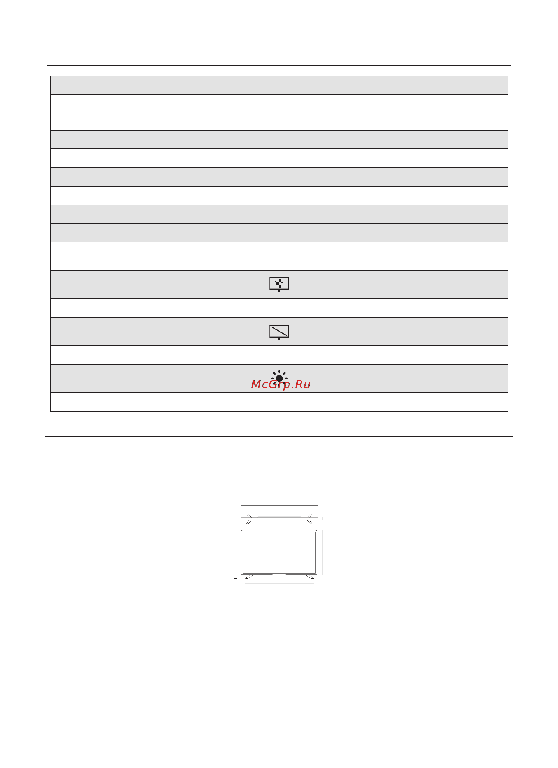 Sharp LC-40UG7252E [21/24] Габаритные размеры размер настенного крепления вес overall dimensions wall attachment size weight