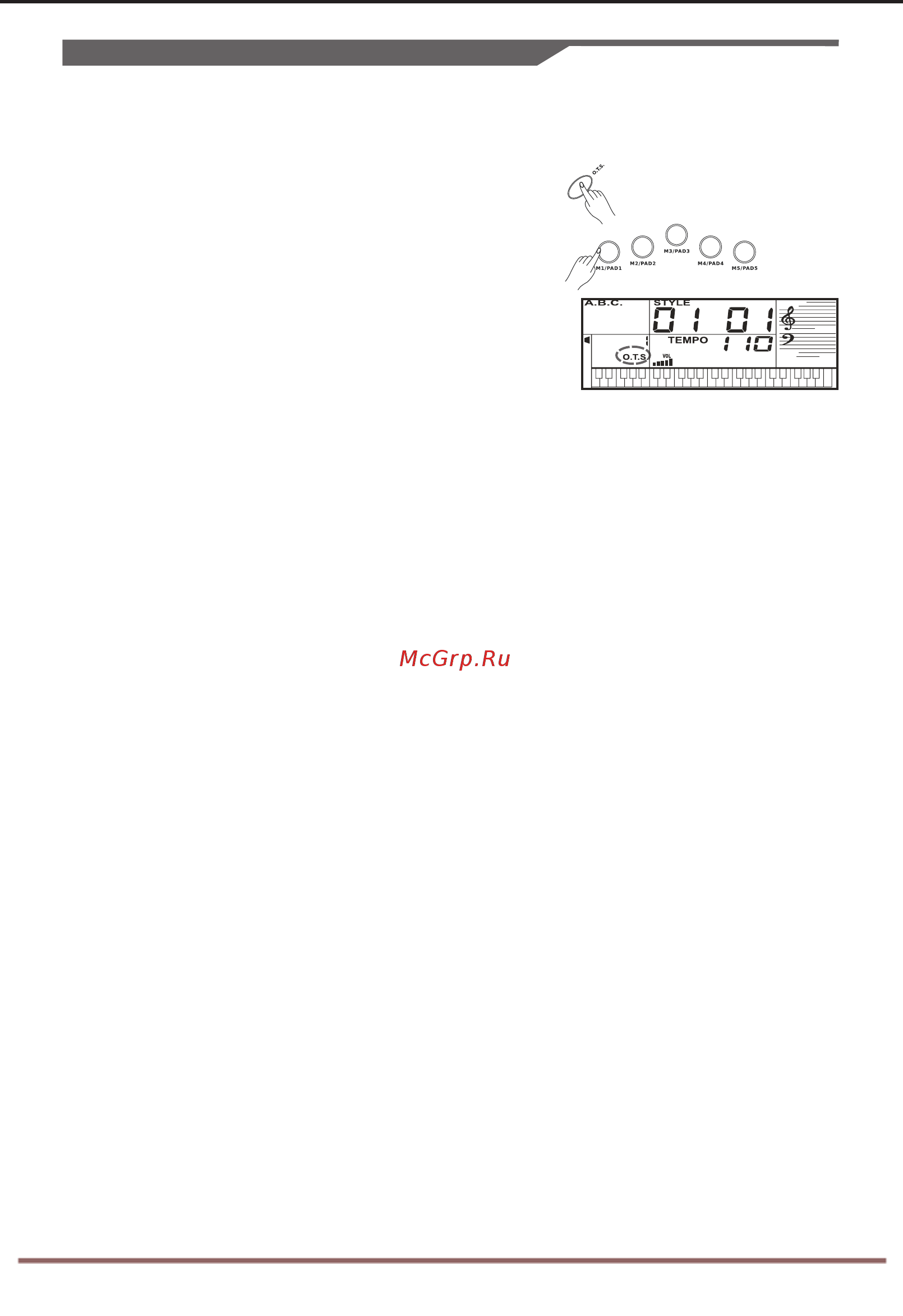 Medeli MC37A [12/25] One touch setting настройки одним касанием