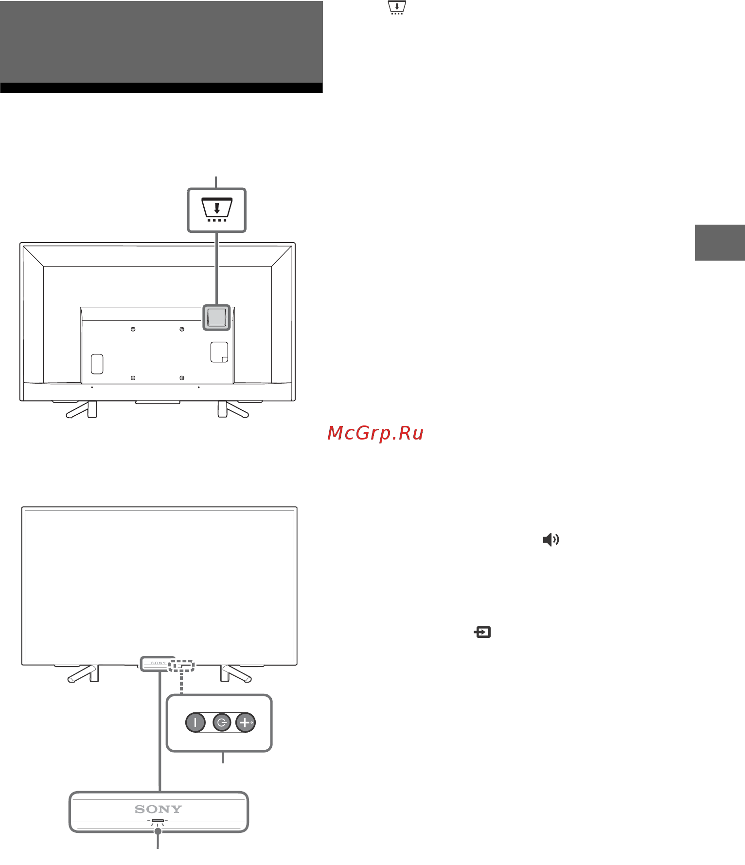 Sony KDL-43RF453 [59/100] Елементи пристрою та органи керування