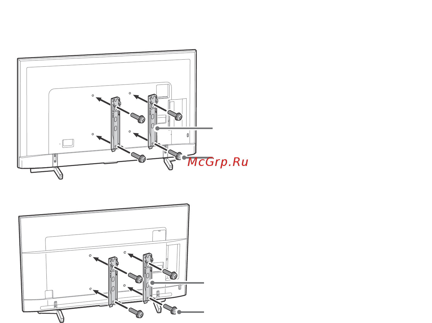 Sony KD-85XF8596 [16/48] Прикрепите кронштейн для настенной установки не входит в комплект используя винты не входят в комплект