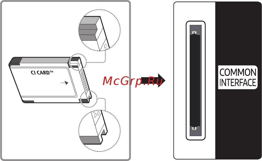 Samsung UE24N4500AU [87/137] Подключение карты ci или ci к через гнездо common interface