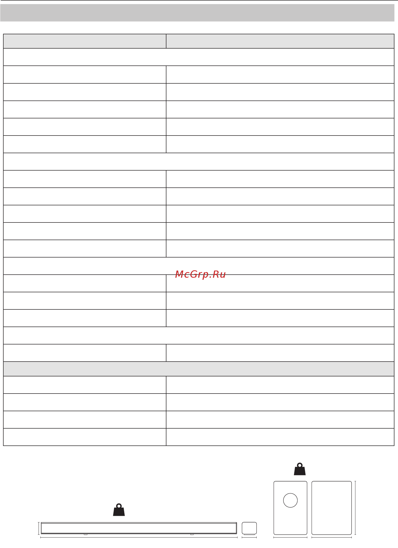 Sharp HT-SBW260 [10/12] Технические характеристики
