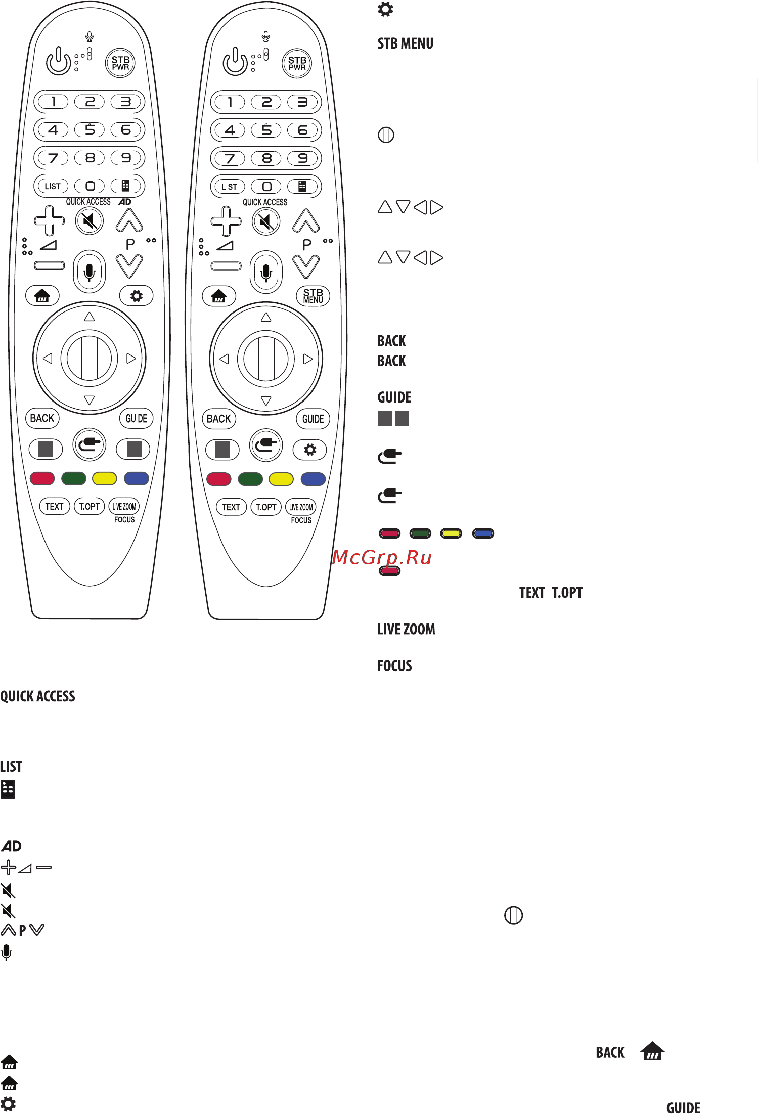 LG OLED55B8SLB [11/29] При нажатии и удерживании кнопки